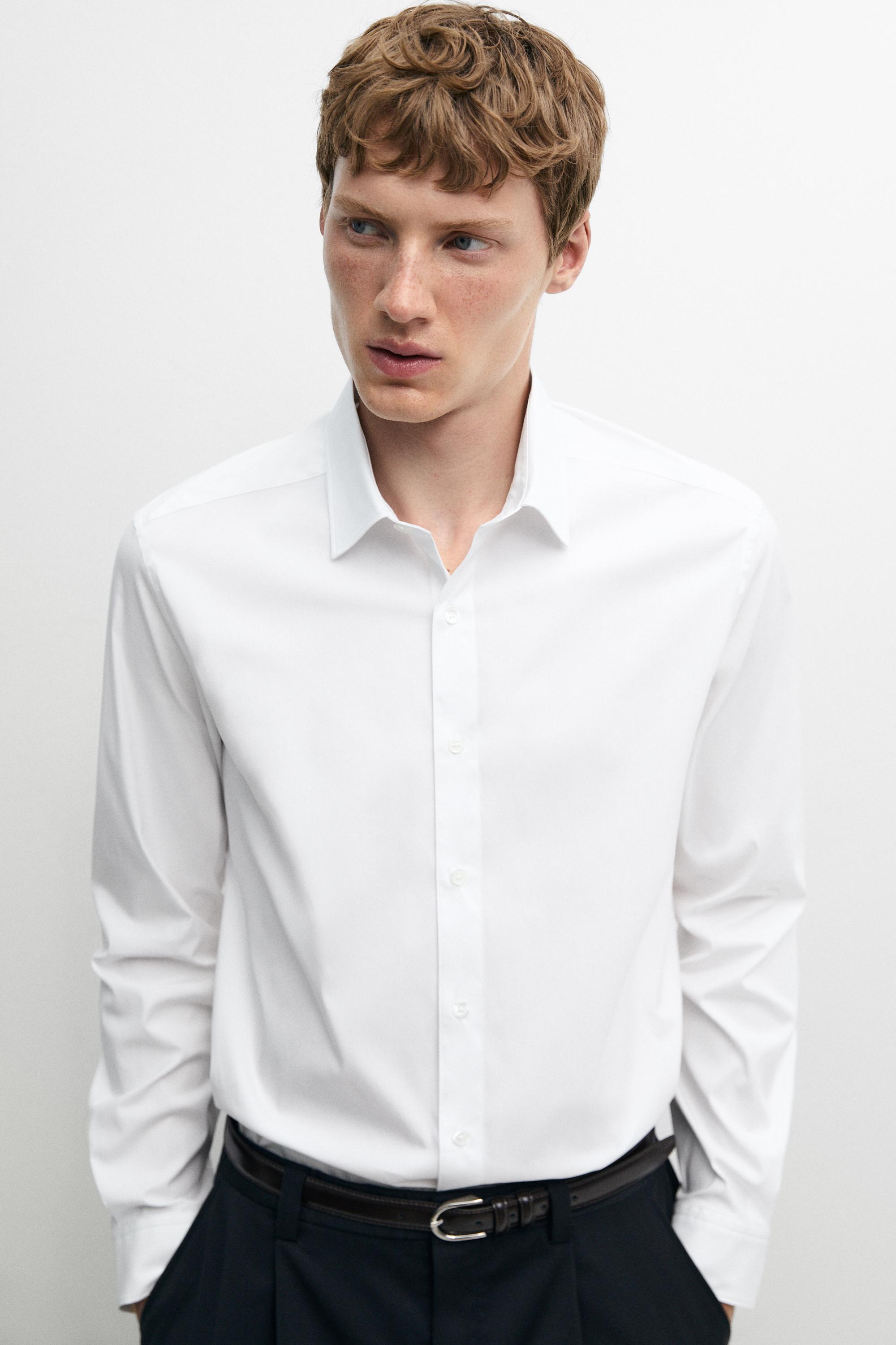 Slim fit stretch shirt — WHITE