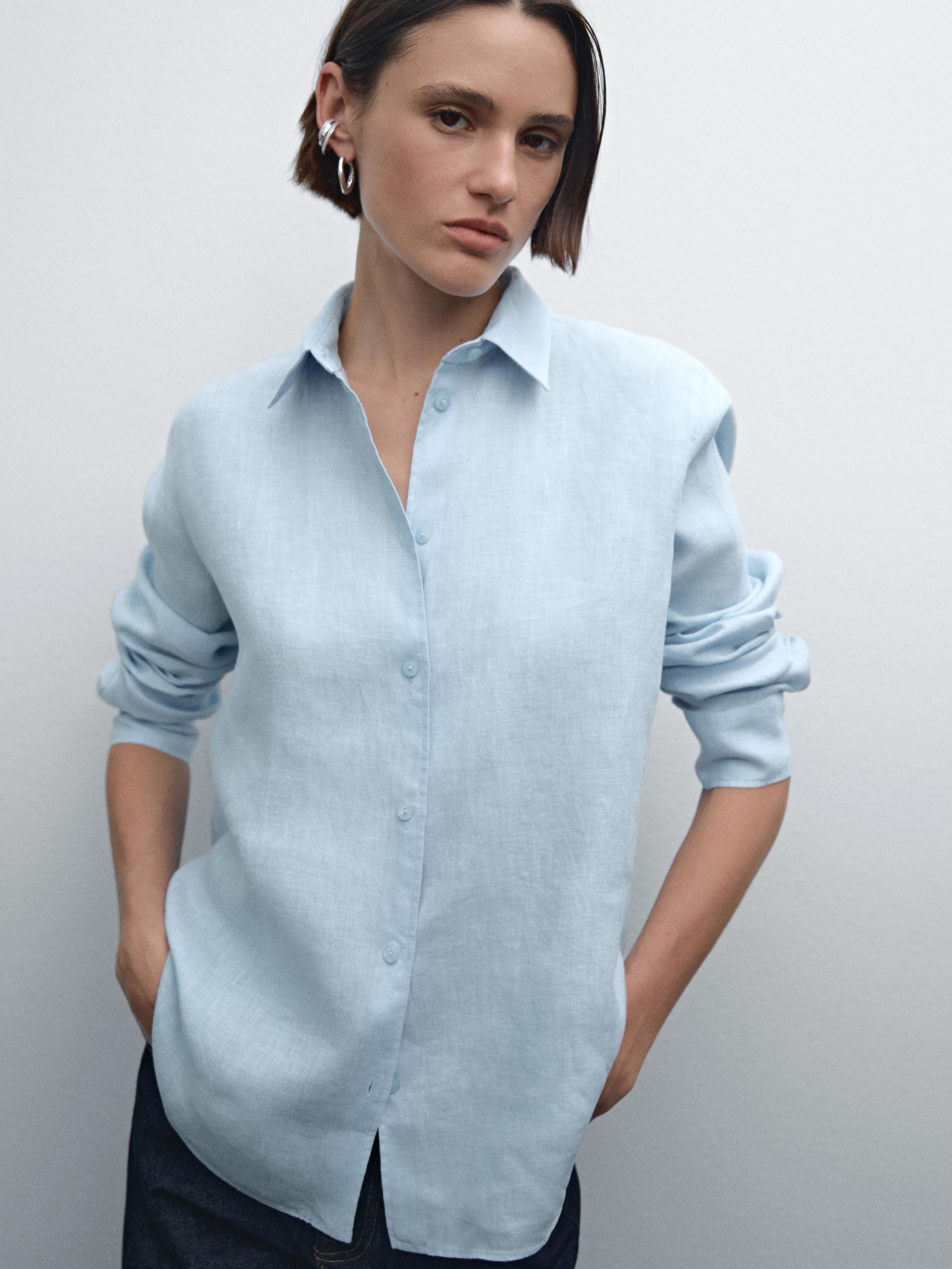 Flowing 100% linen shirt