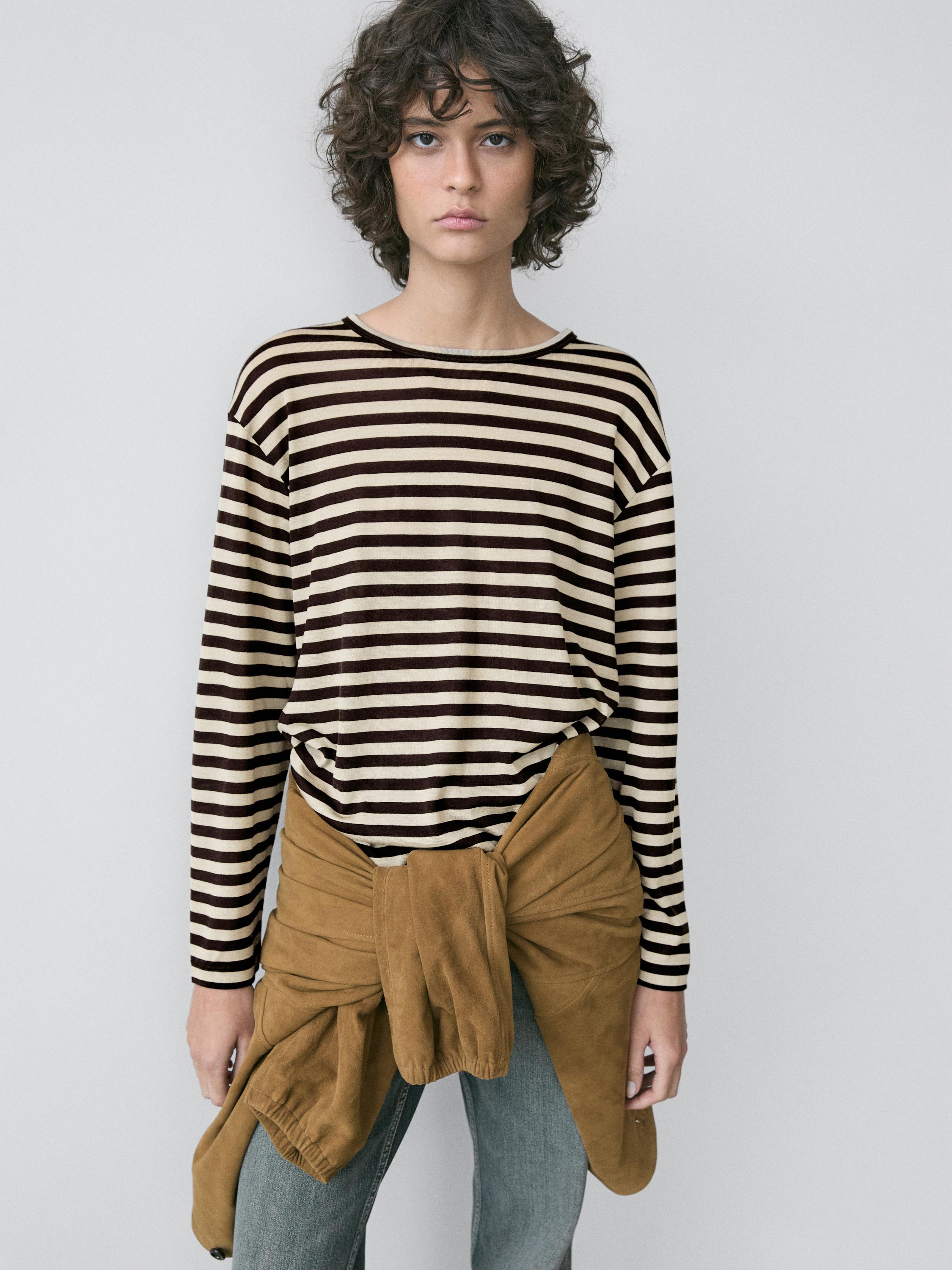 Oversize striped long sleeve T-shirt