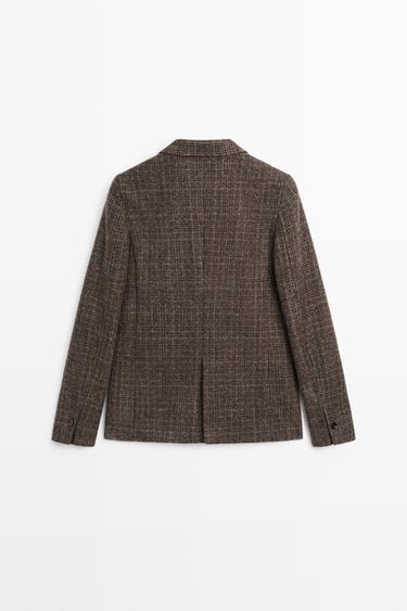 100% wool check blazer — BROWN 6