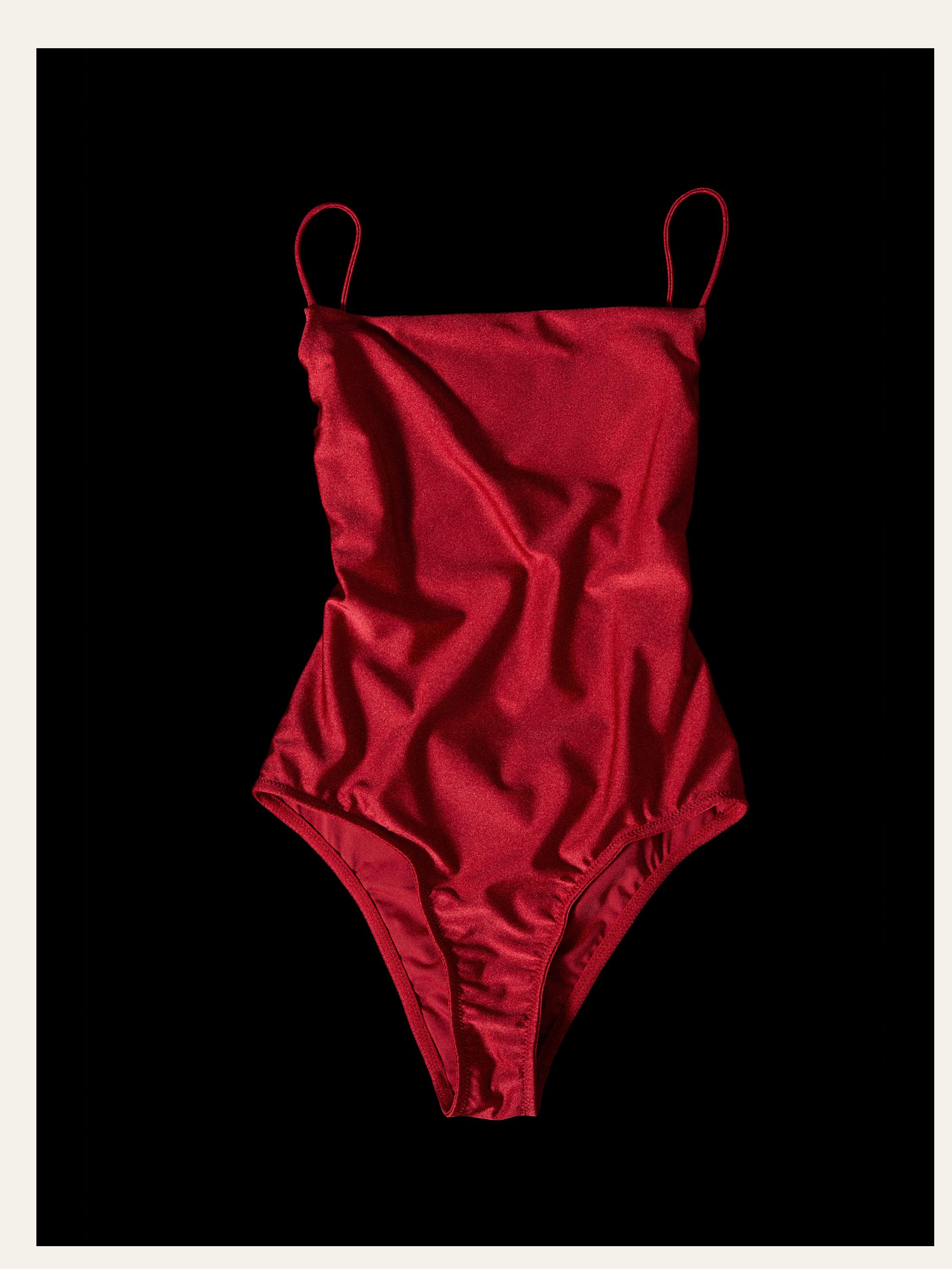 Swimsuit with thin straps — RED