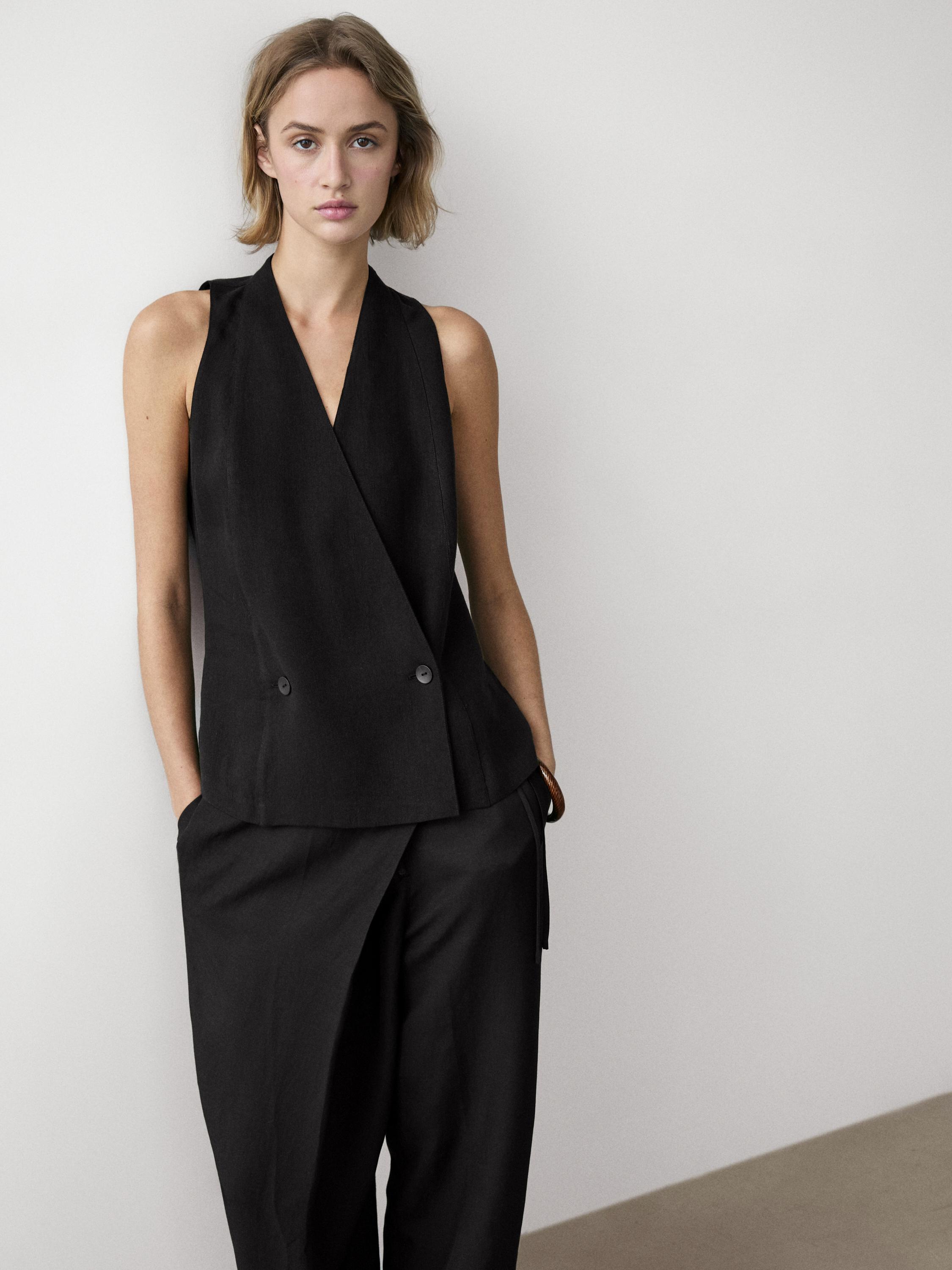 Double-breasted waistcoat with button details