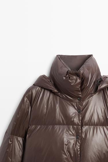 Stand-up collar down jacket — BROWN 4