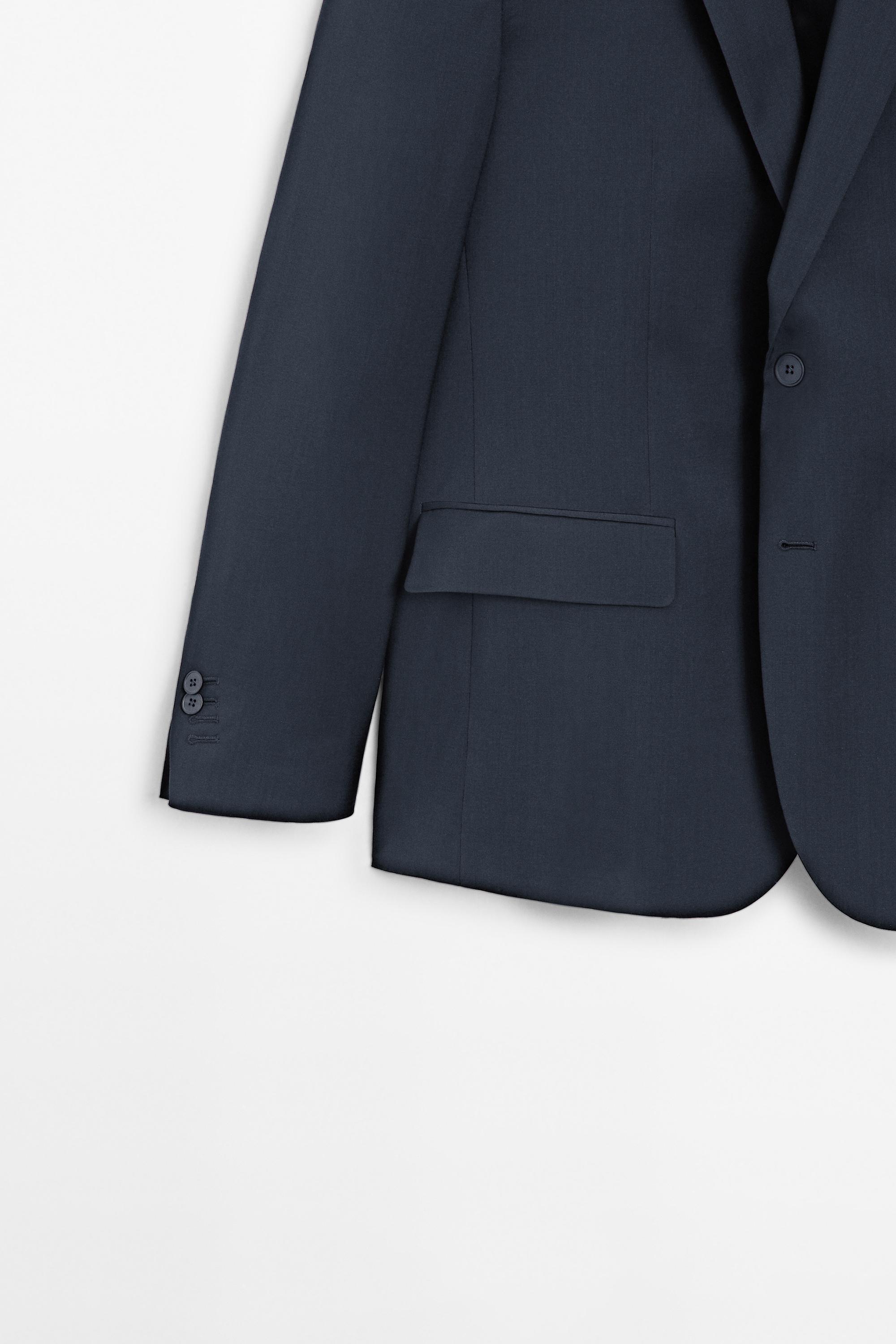 100% cool wool suit blazer — NAVY BLUE