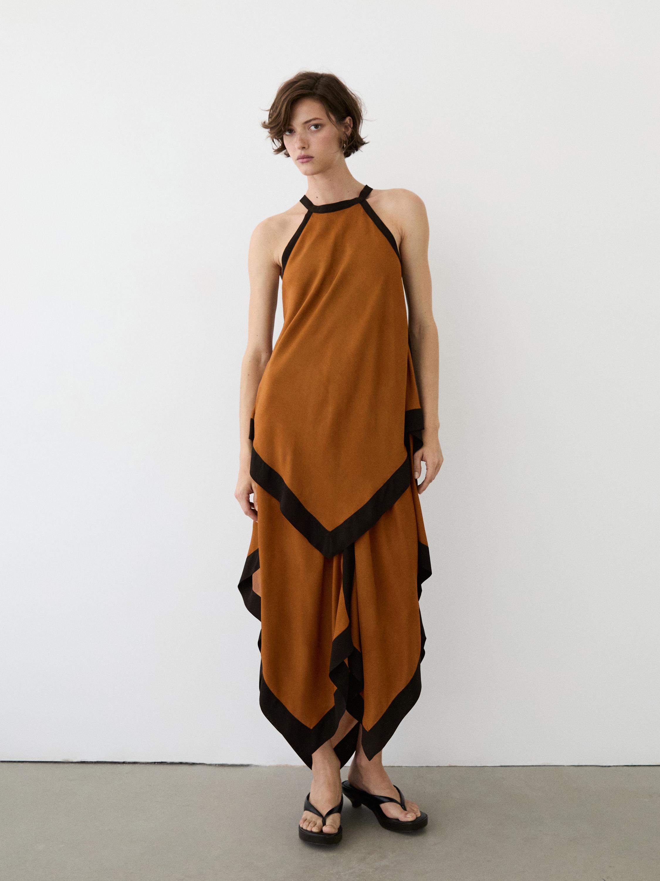 Midi dress with contrast layers — Washed