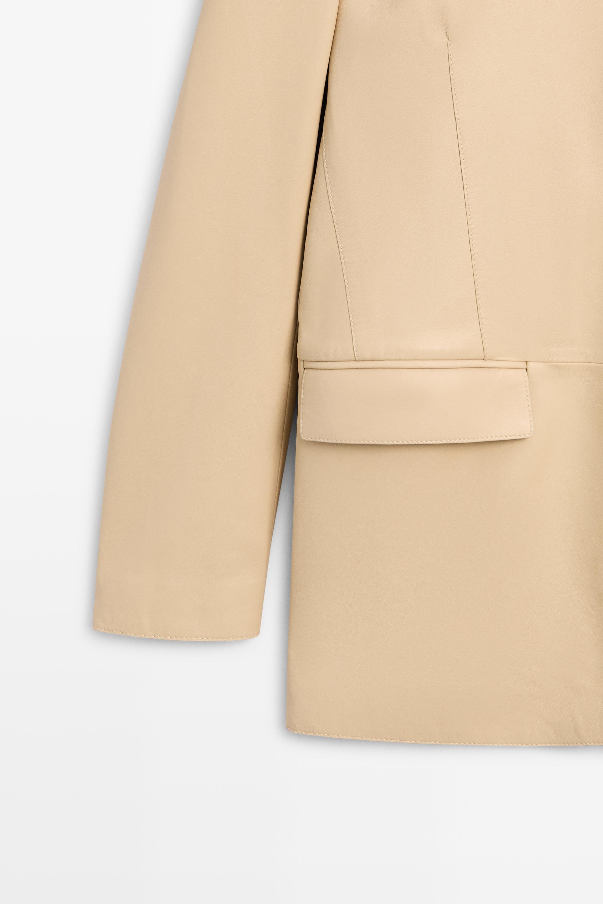 Nappa leather blazer — Vanilla