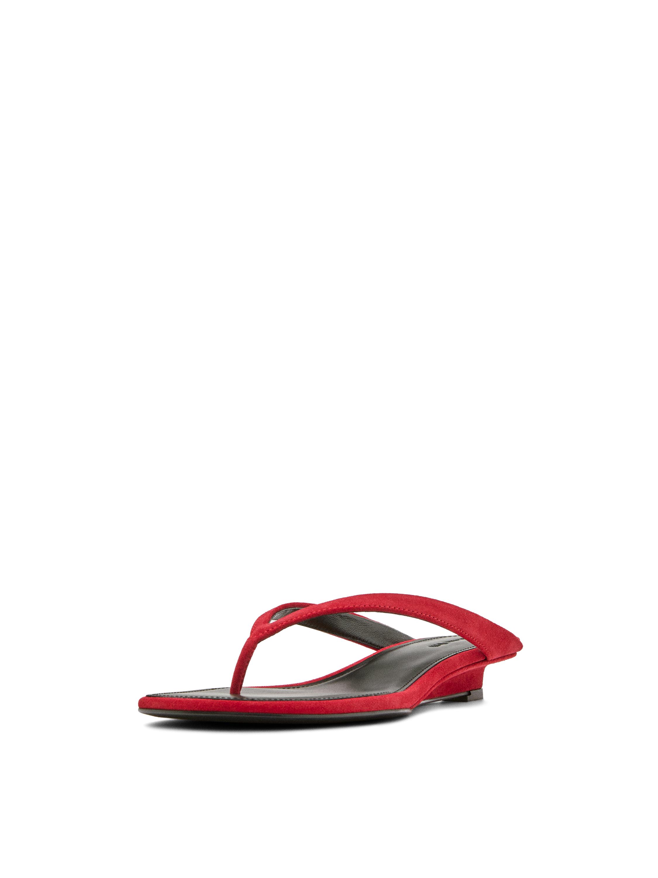 Mid-heel sandals with toe divider — RED