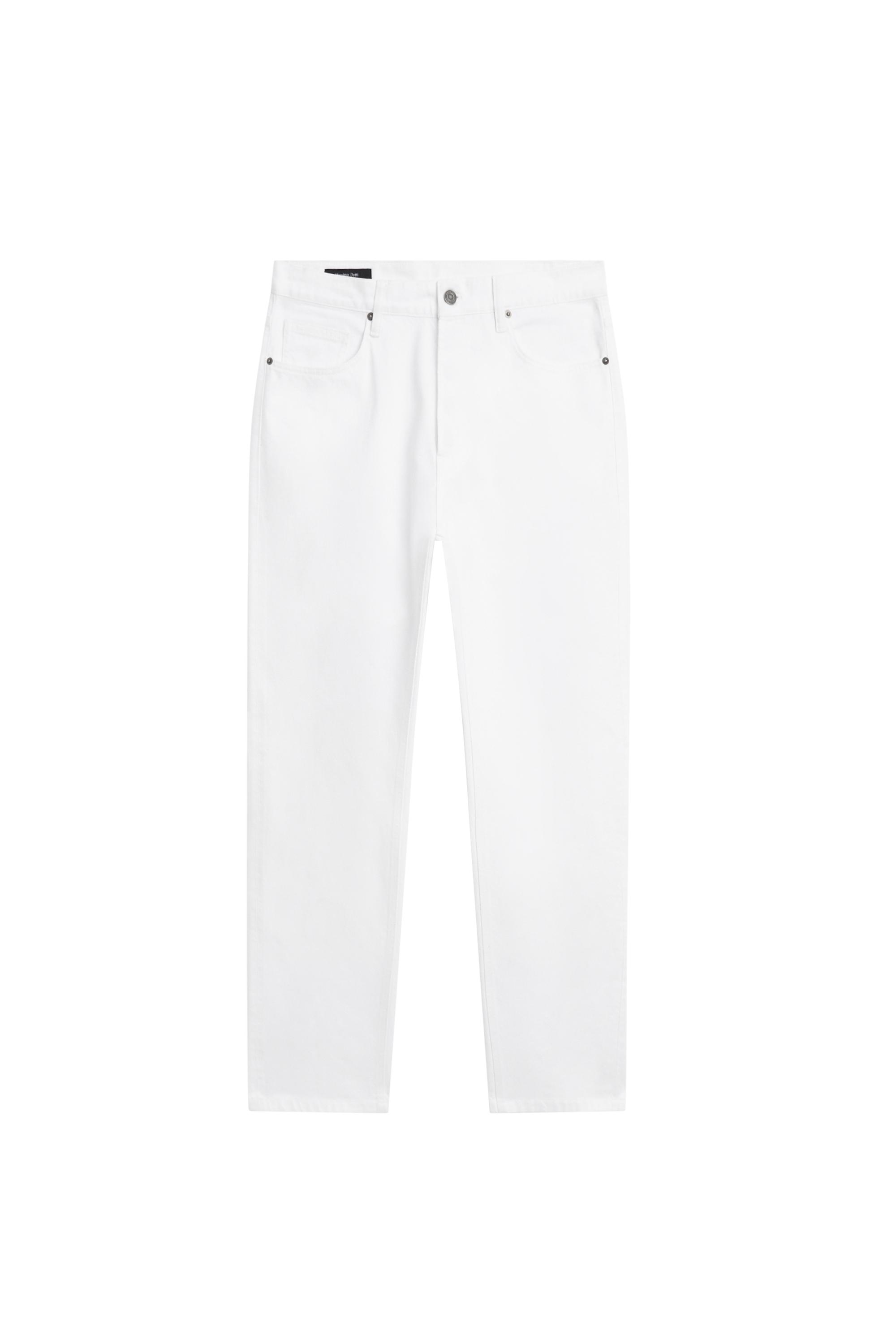 Straight-leg denim-effect pants — WHITE