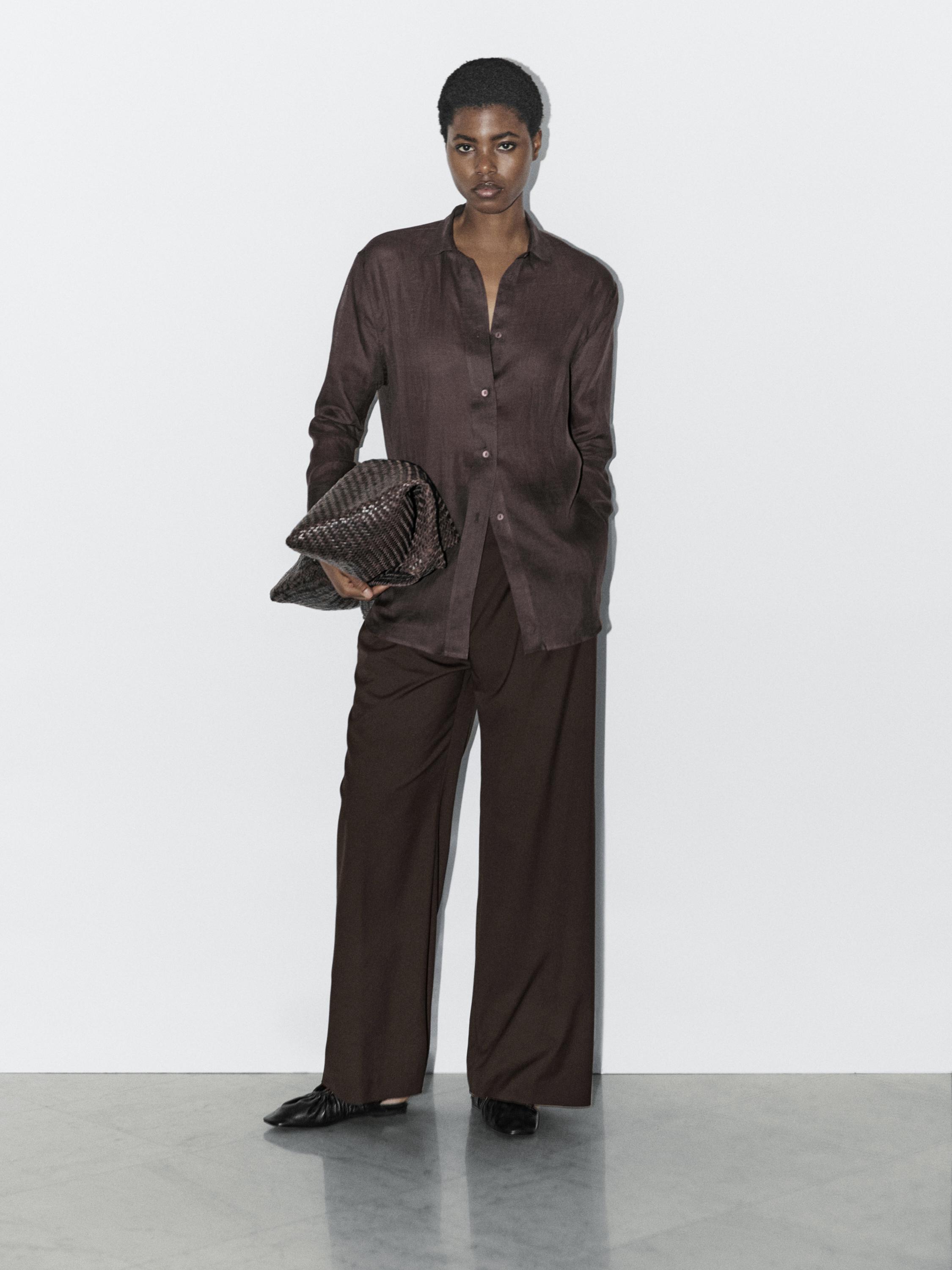 100% ramie long shirt - STUDIO
