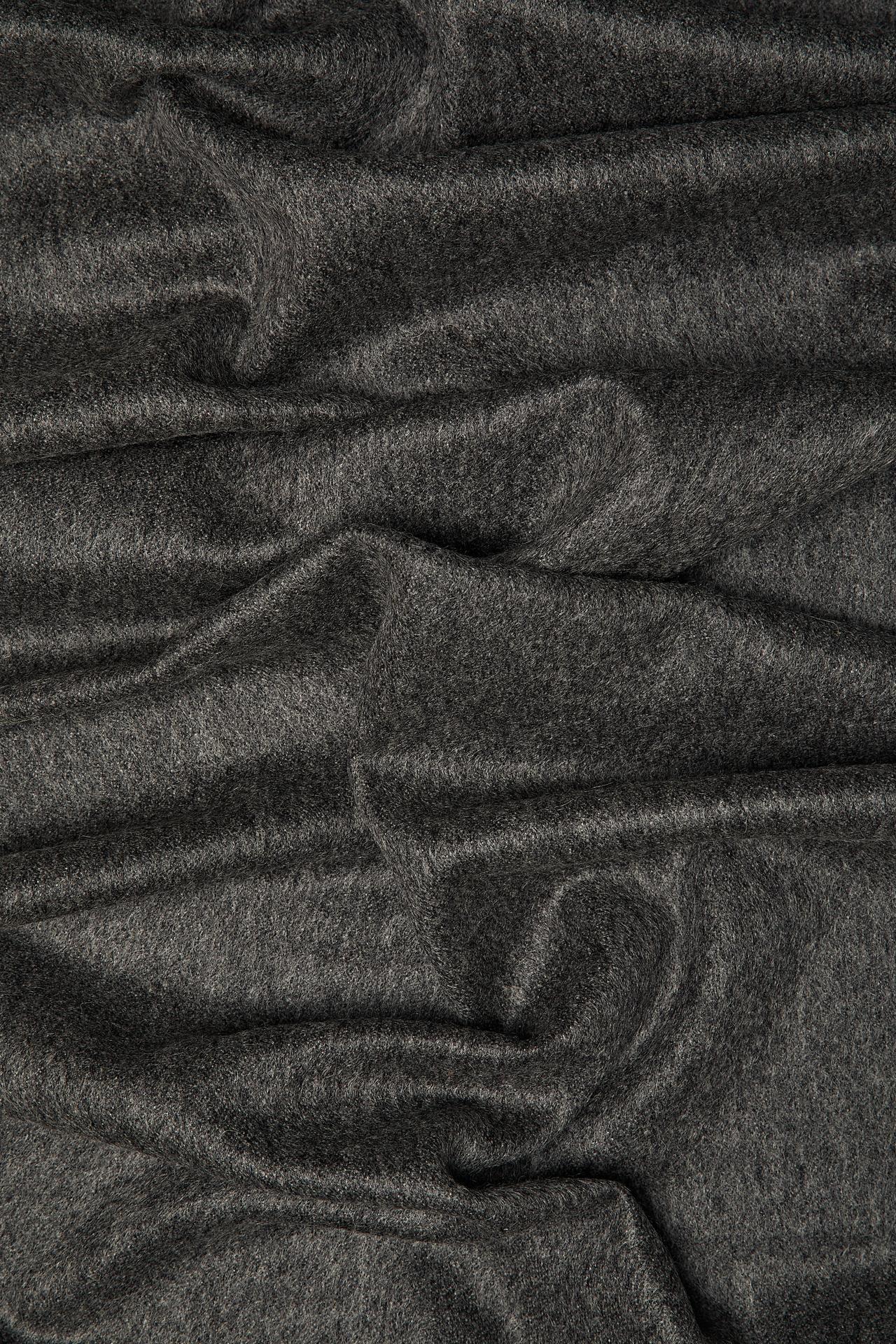 100% cashmere two-tone reversible scarf — ANTHRACITE GREY