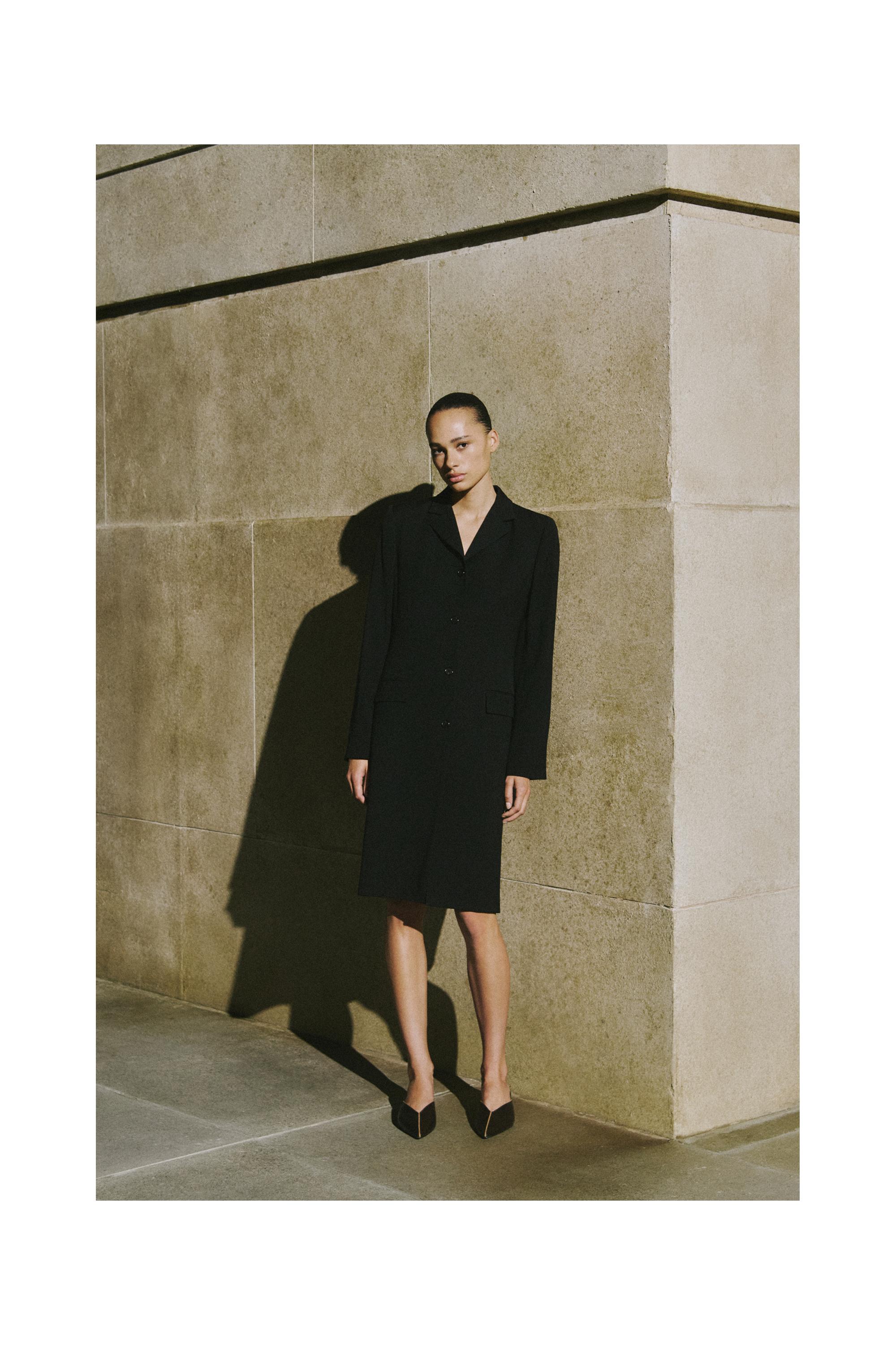 Wool blend coat — BLACK