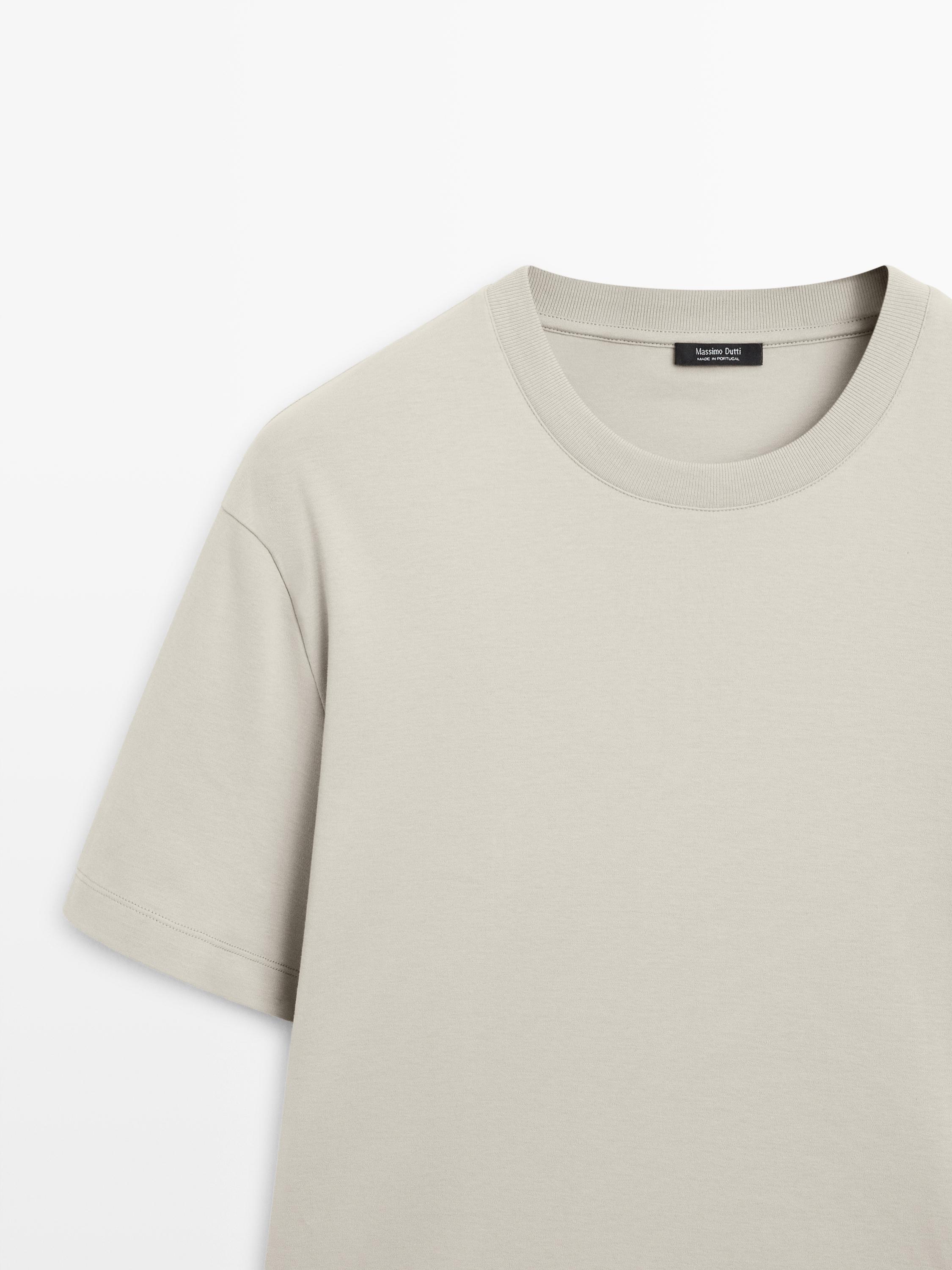 100% cotton short sleeve T-shirt — STONE