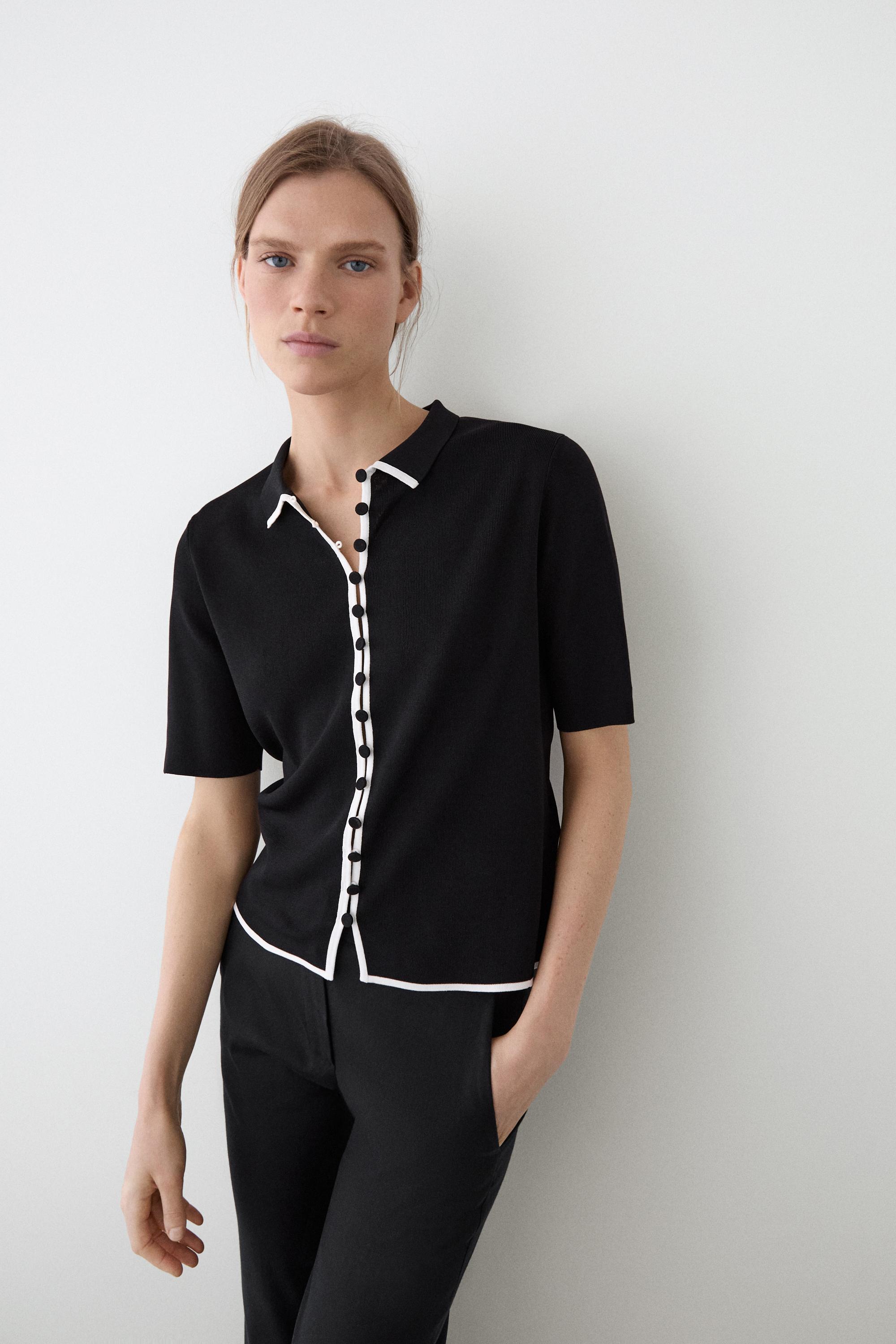 Contrast short sleeve cardigan