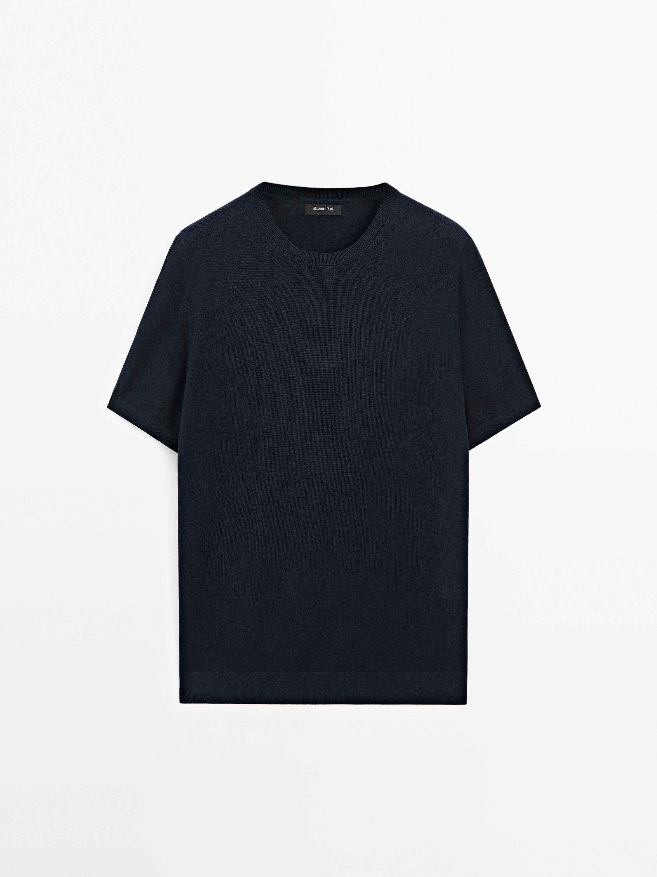 Crew neck cotton blend T-shirt