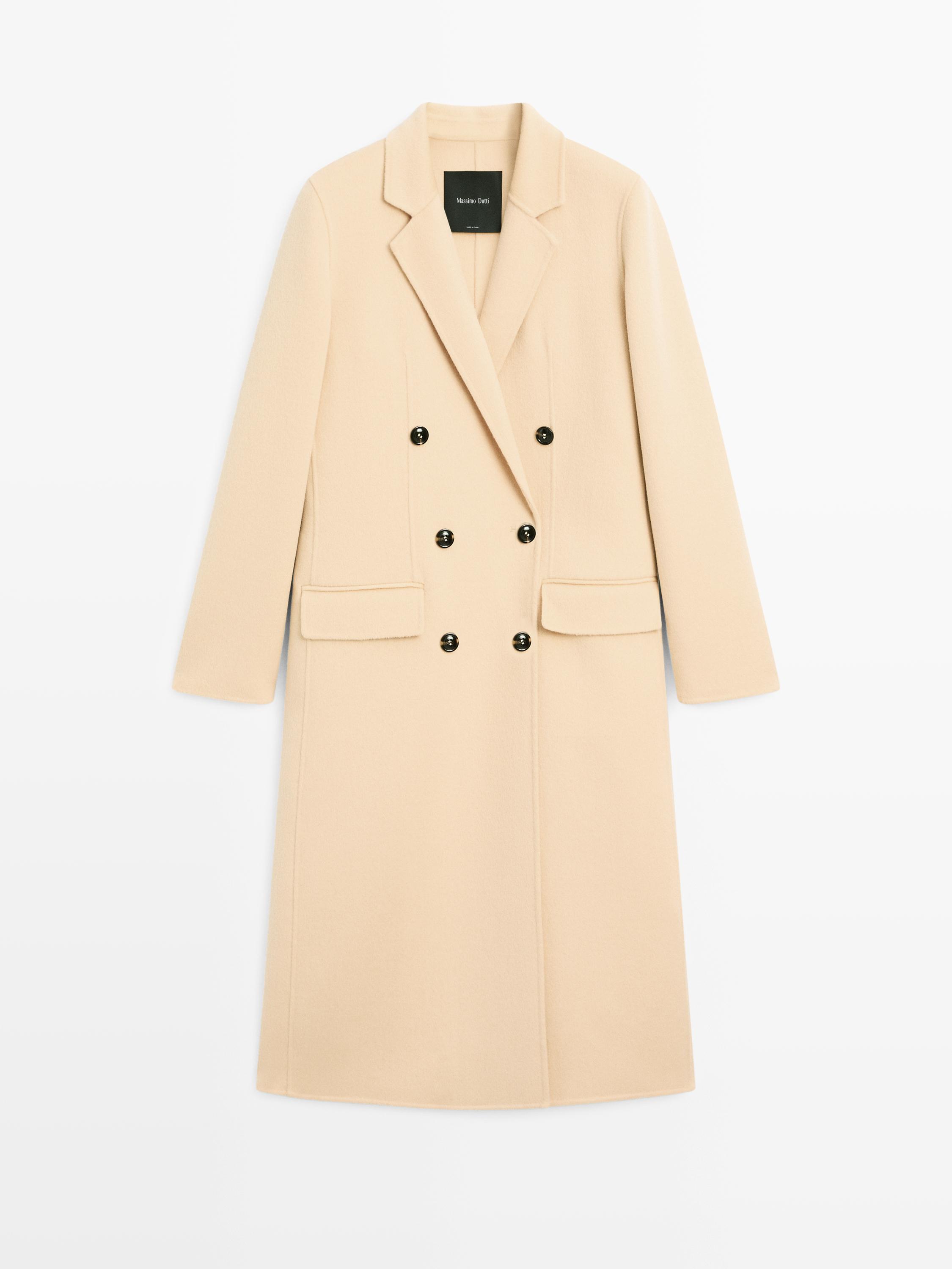 Abrigo largo cruzado mezcla lana