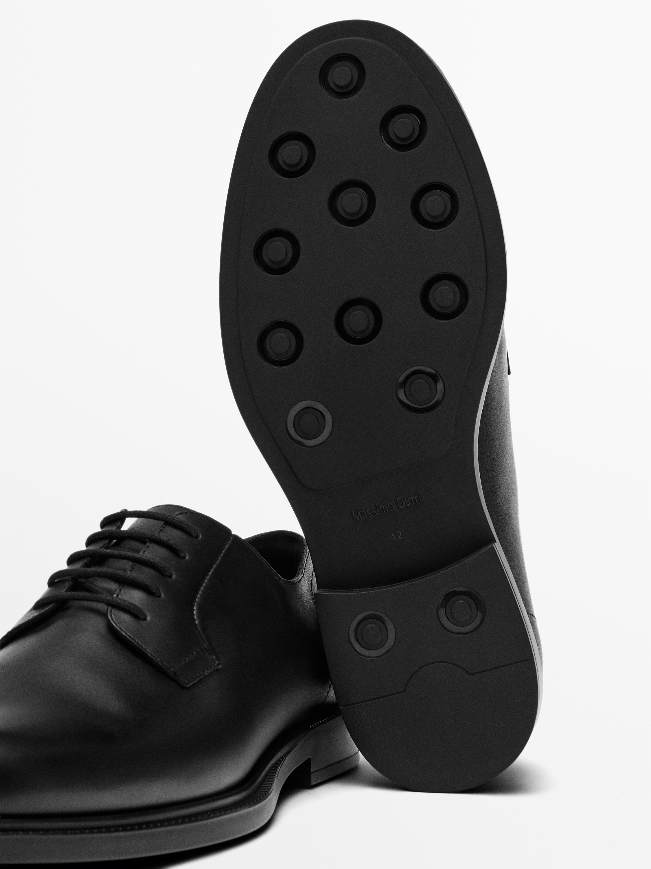 Leather derby shoes — BLACK