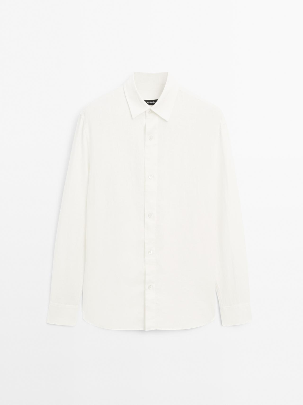 Massimo Dutti - Herre - Regular Fit Skjorte I 100 % Hør - Sand - Xl