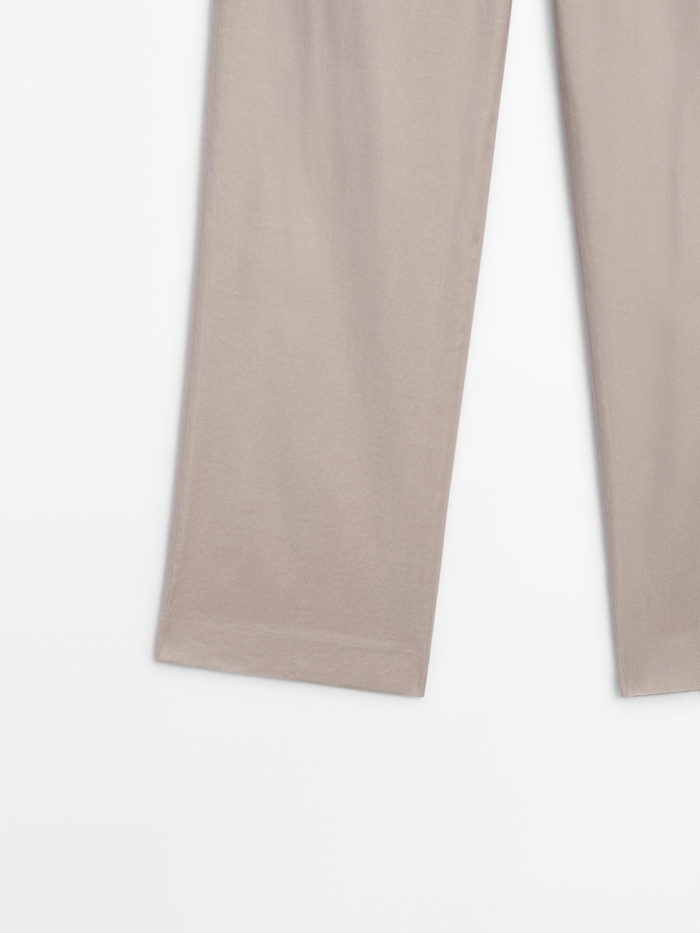 Stretch linen blend trousers