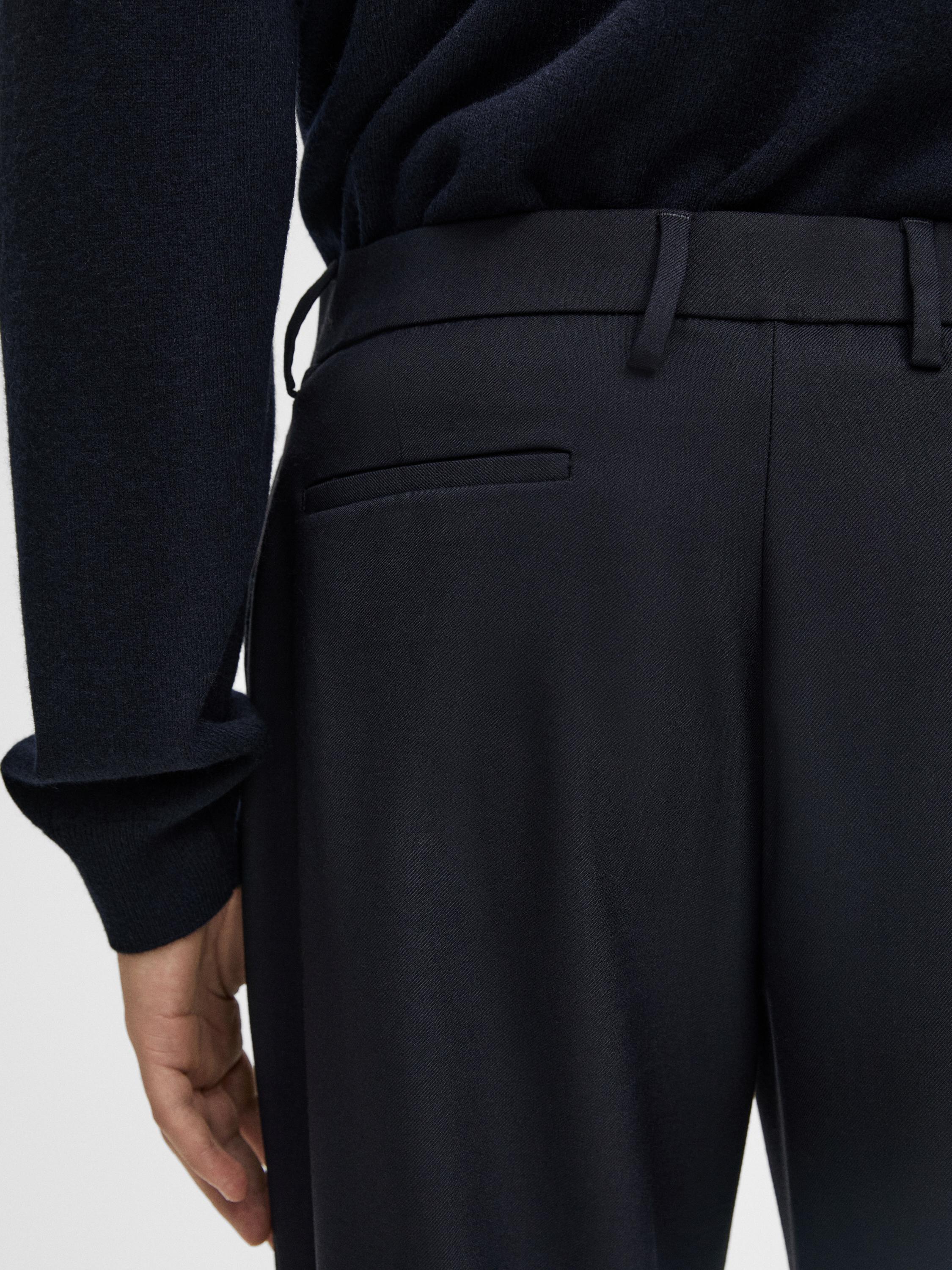 Twill trousers with wool