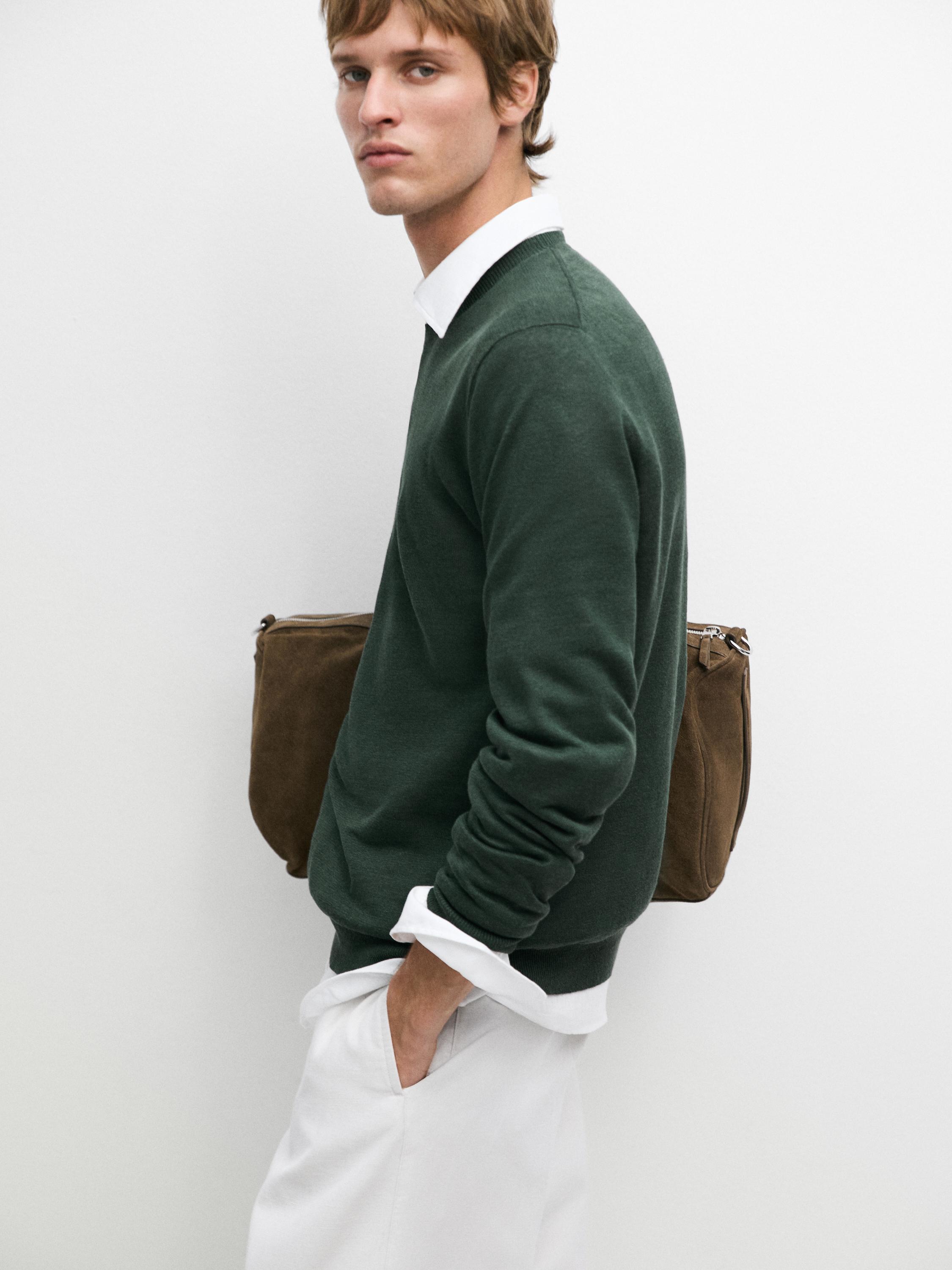 100% linen knit crew neck sweater — BOTTLE