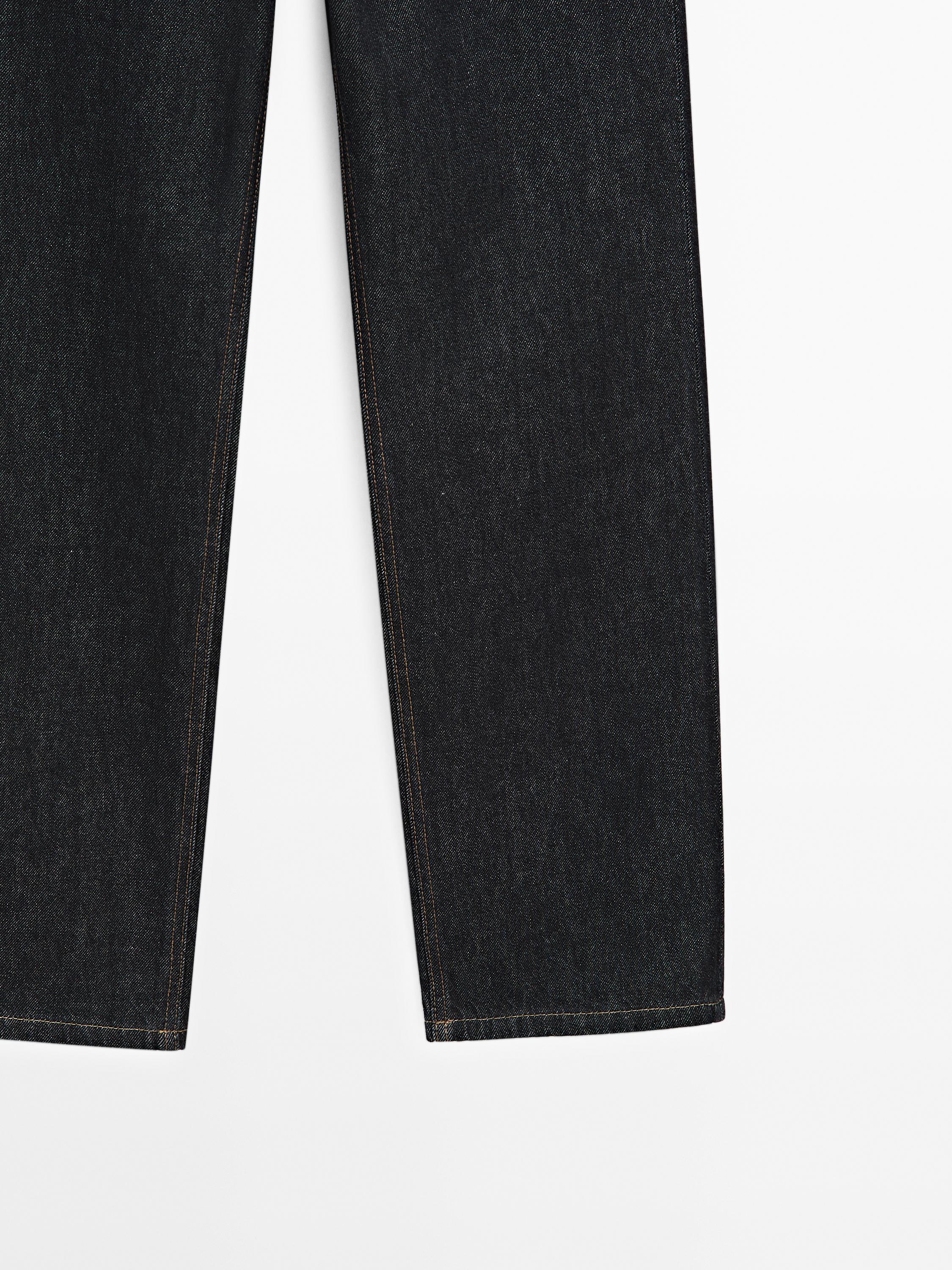 Straight-leg high-waist jeans