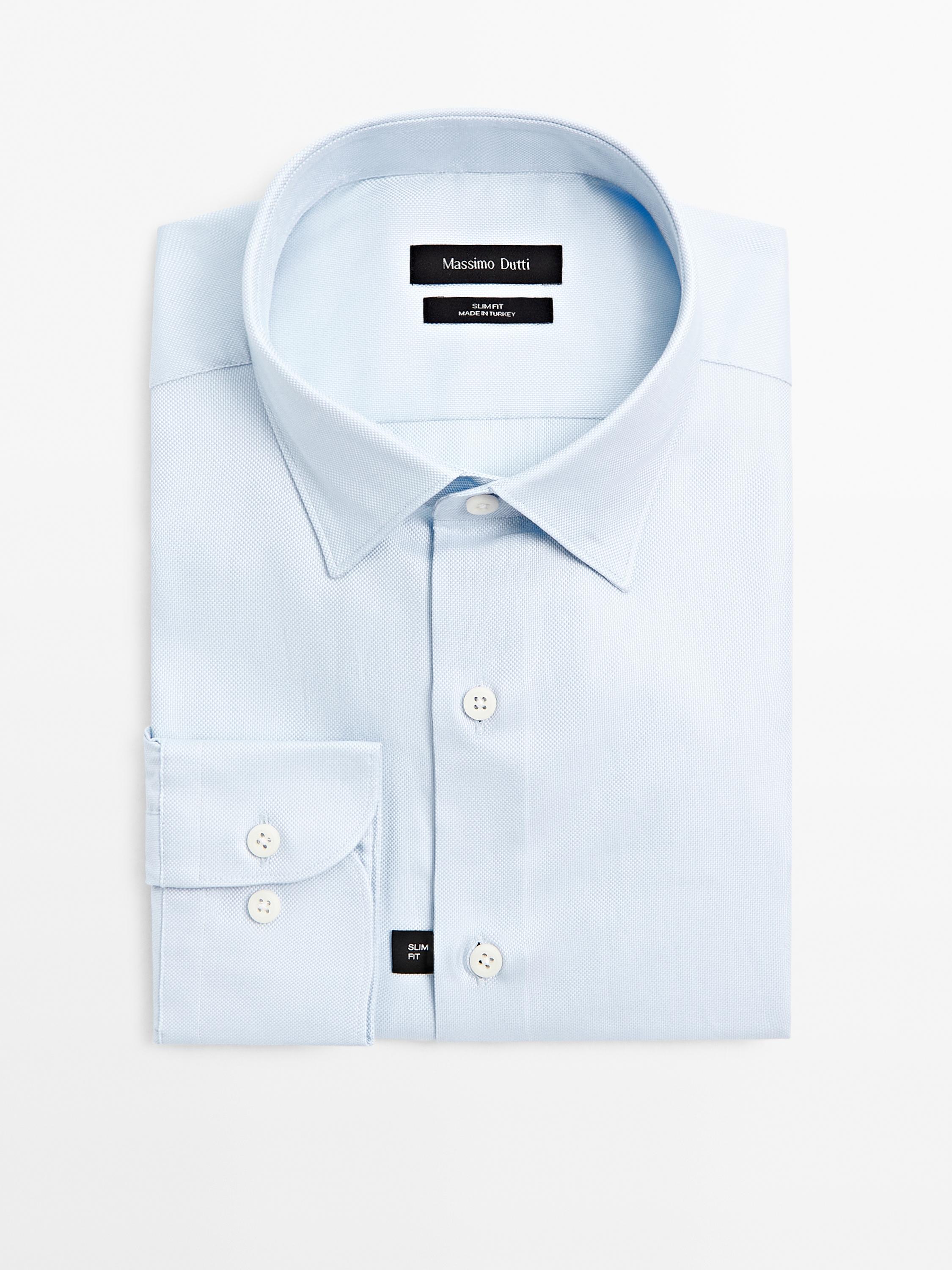 Camisa oxford slim fit 100% algodão