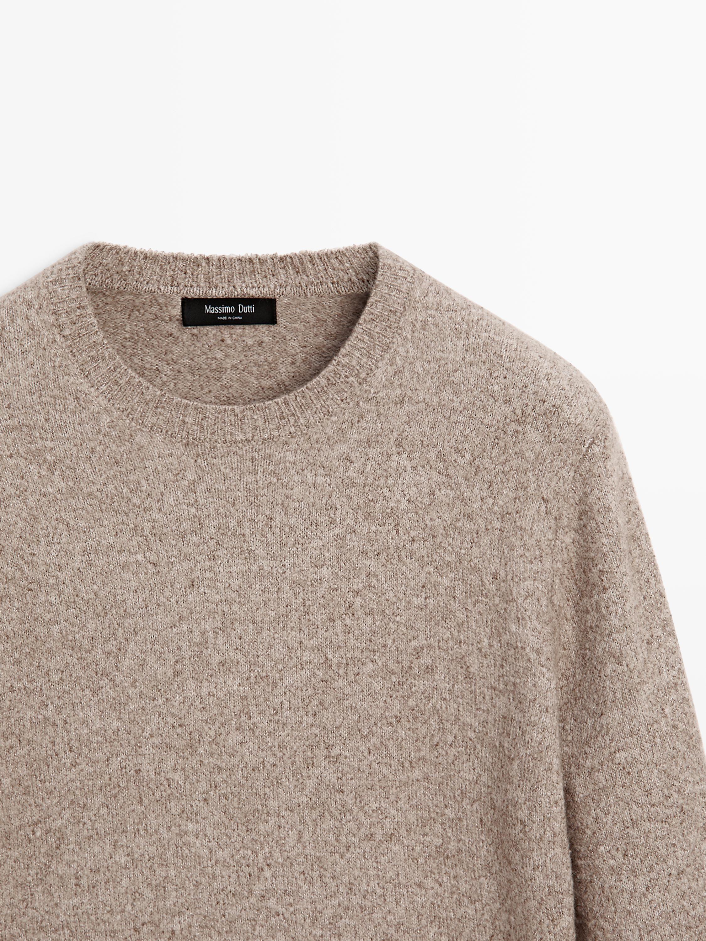 Pull en maille chinée à col rond
