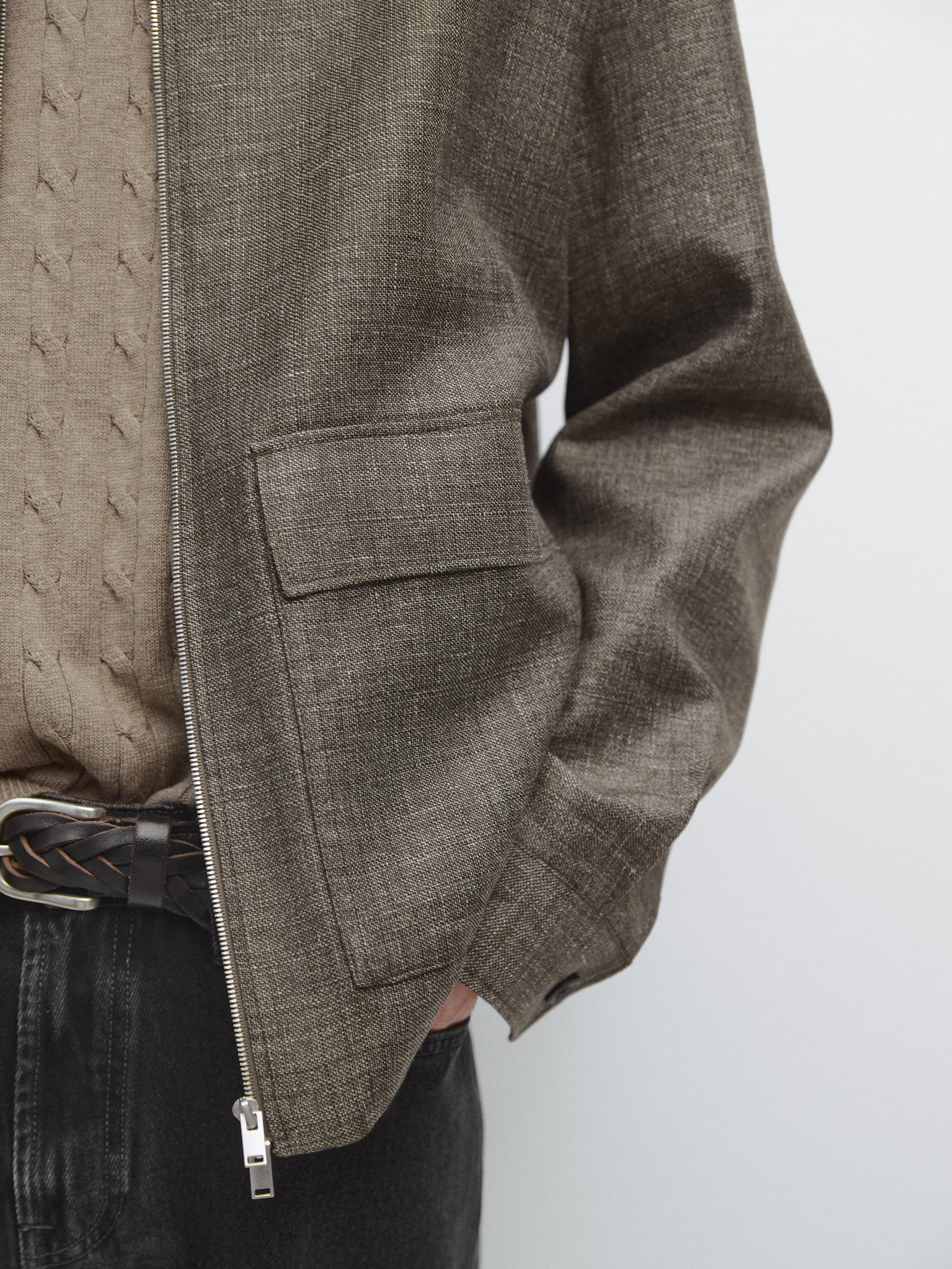 Short jacket with pocket details — GREEN