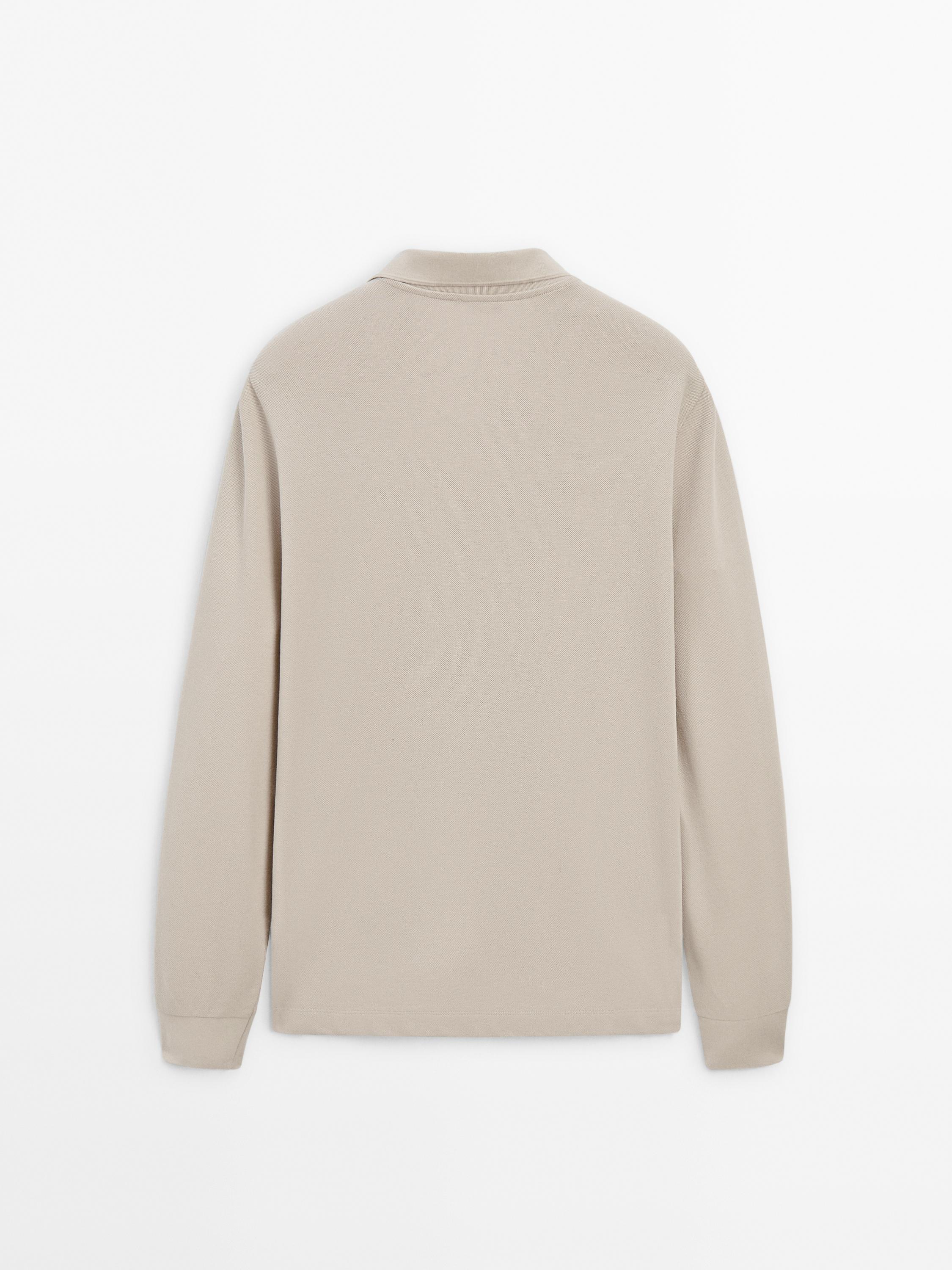 Cotton blend polo sweater