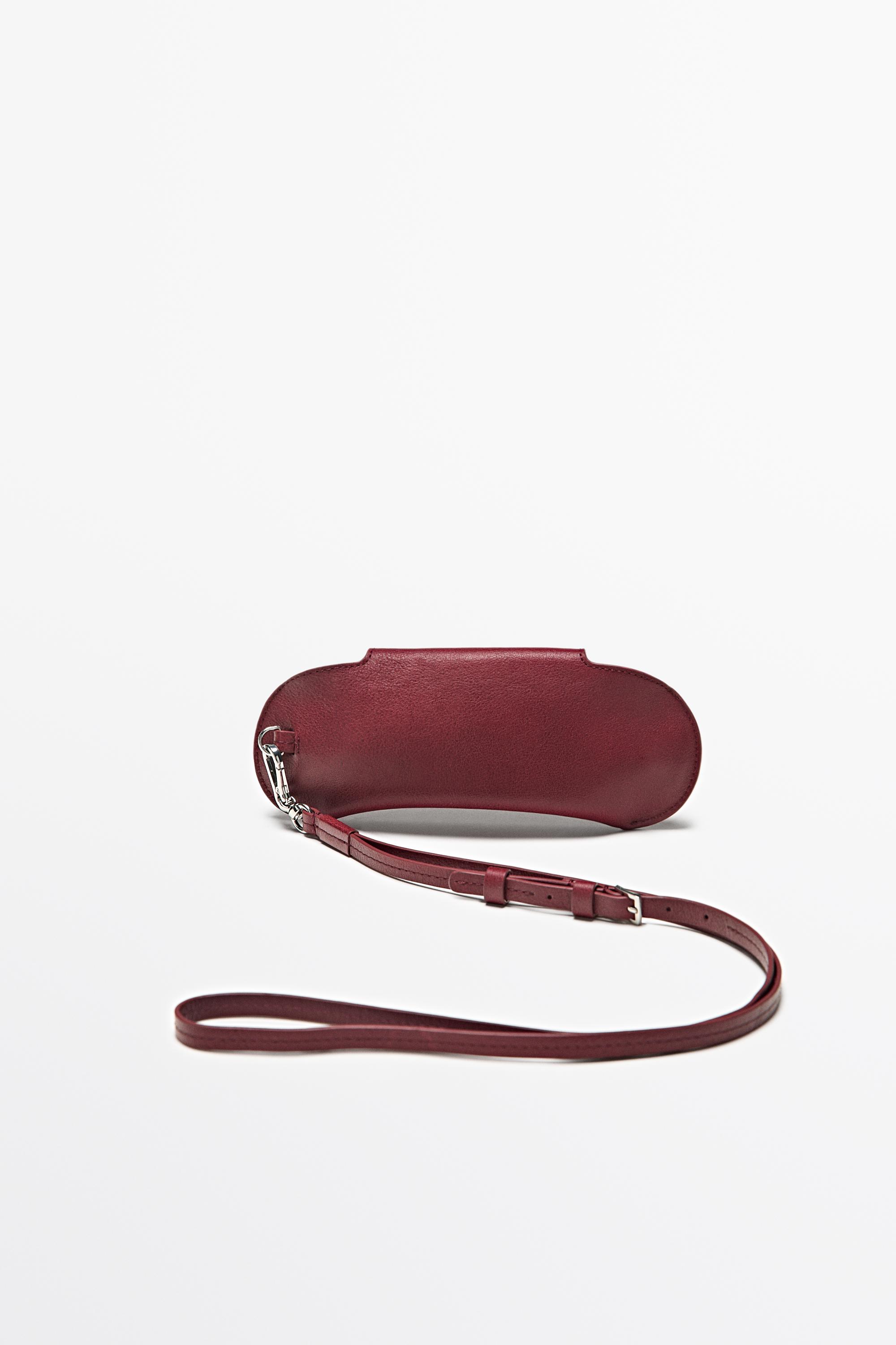 Bolsa de óculos em pele napa texturada