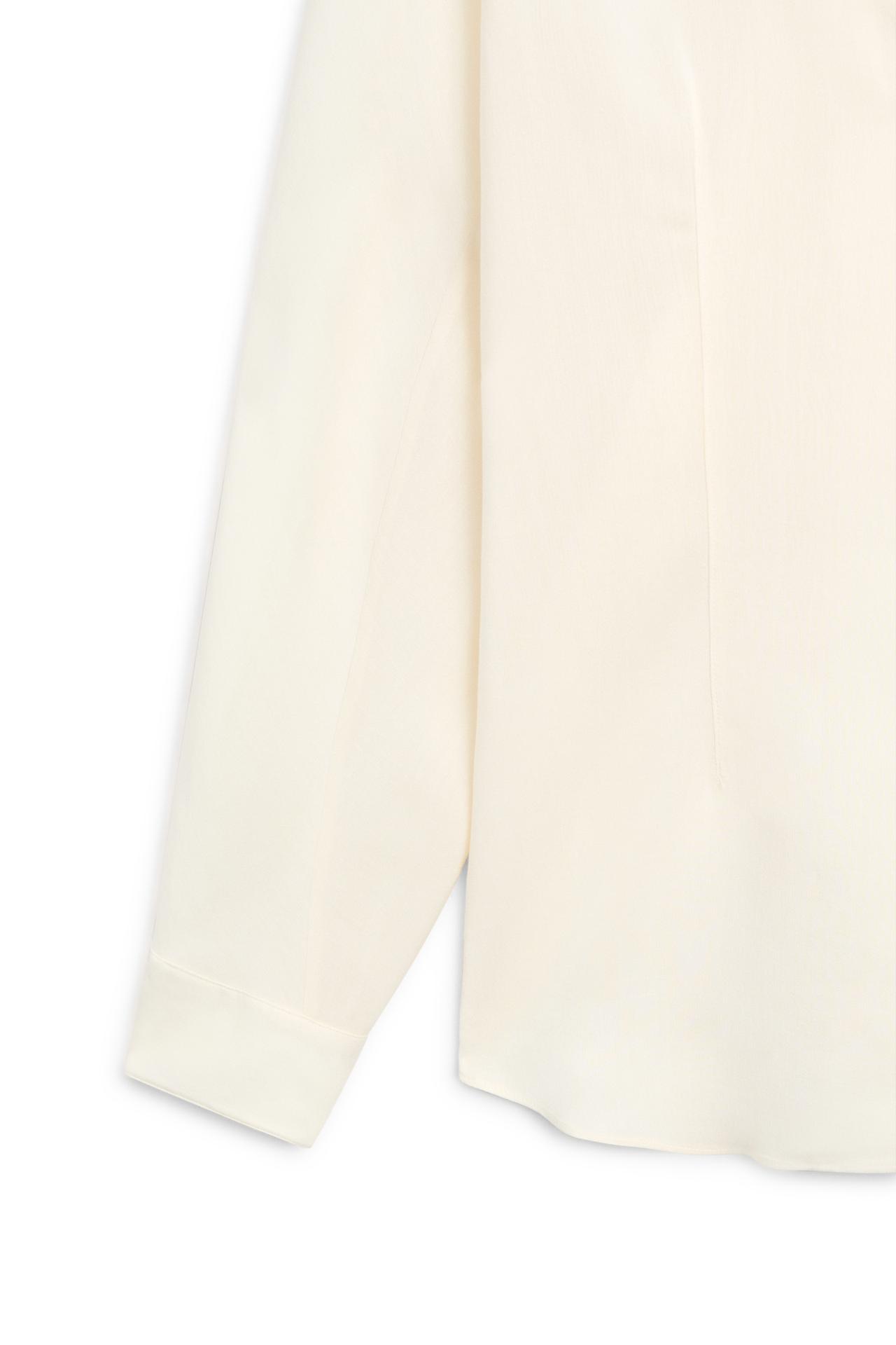 Flowing shirt with tuxedo-style collar detail - LIMITED EDITION — CREAM