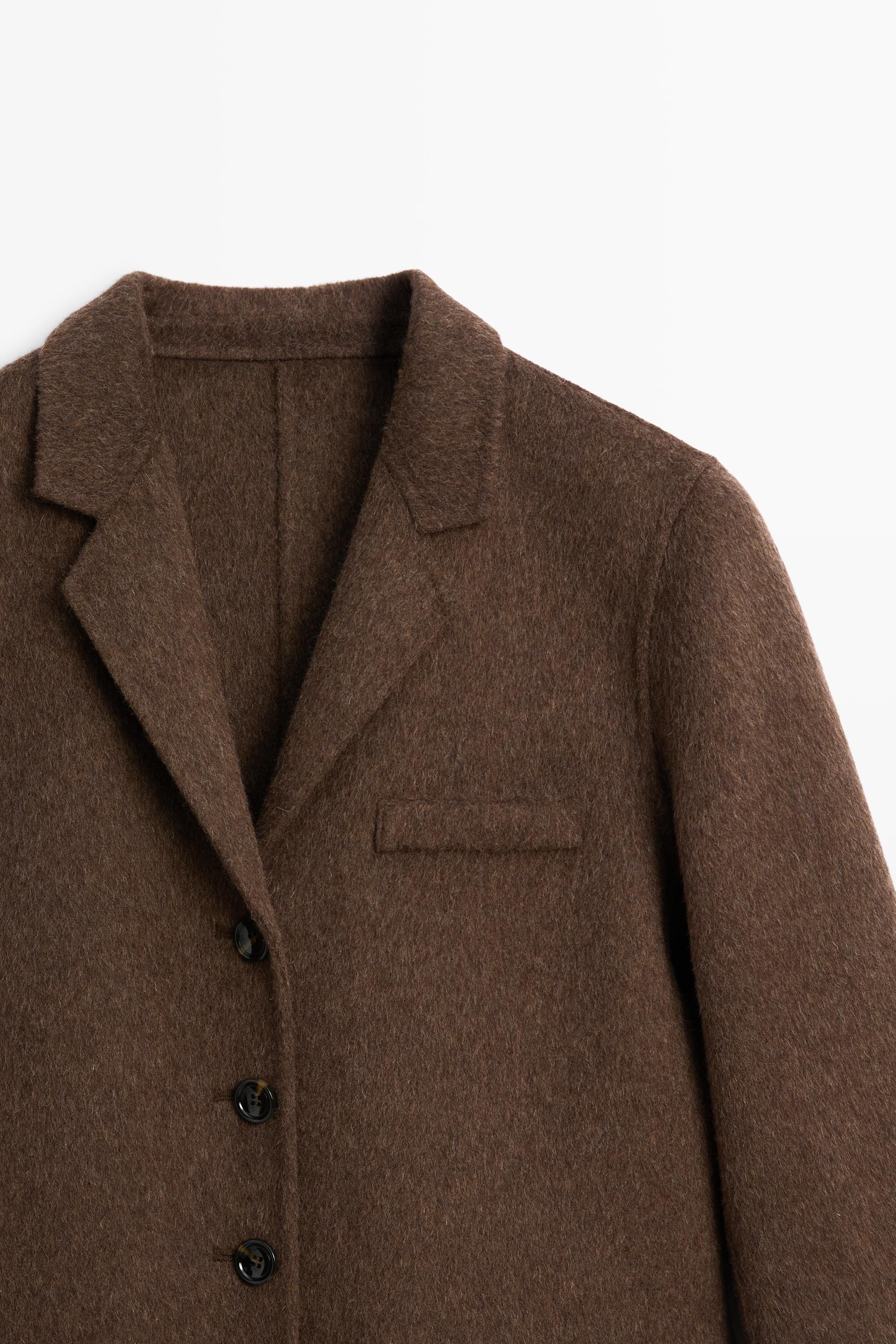 Wool blend blazer — BROWN