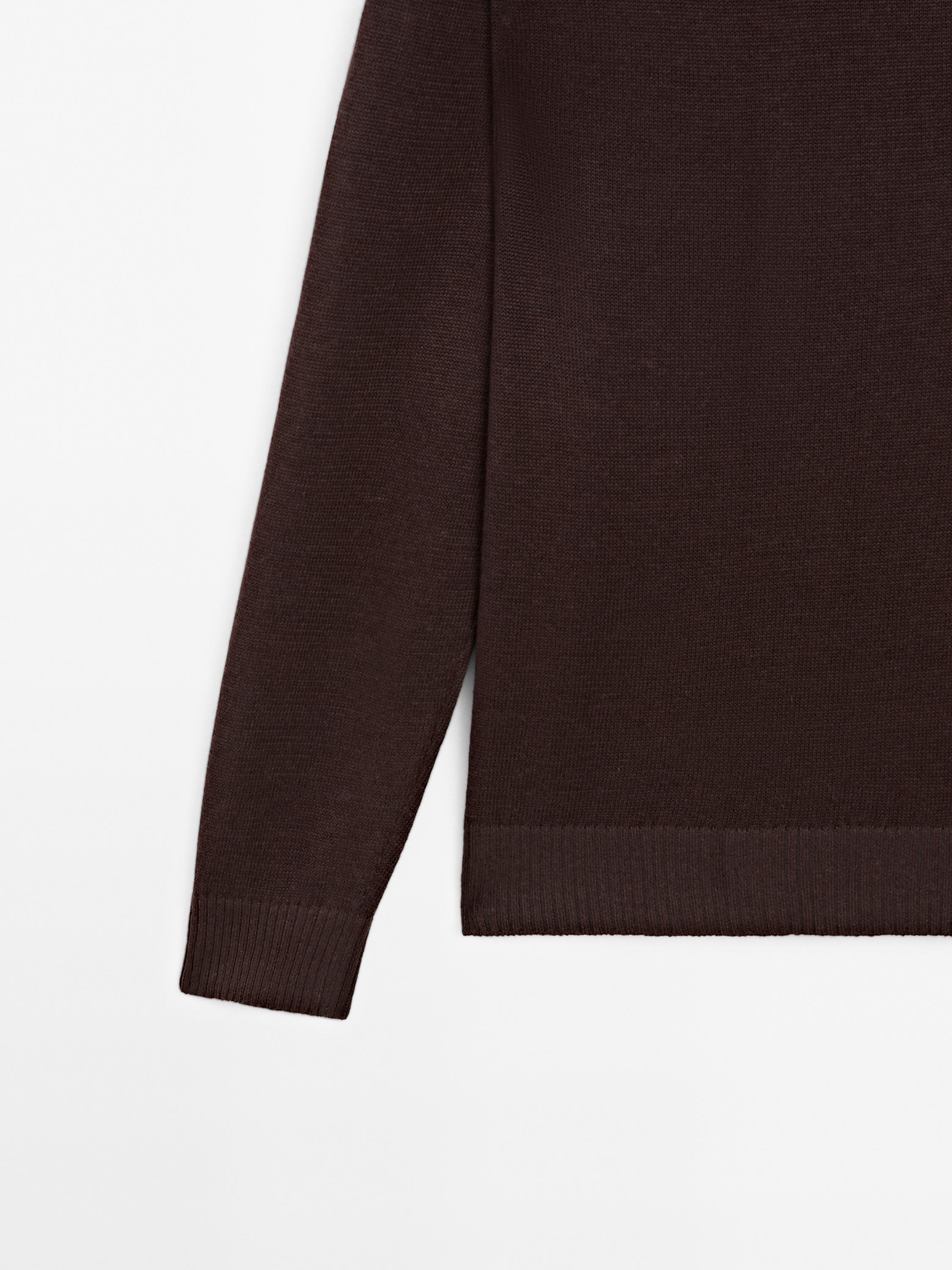 Linen blend crew neck sweater