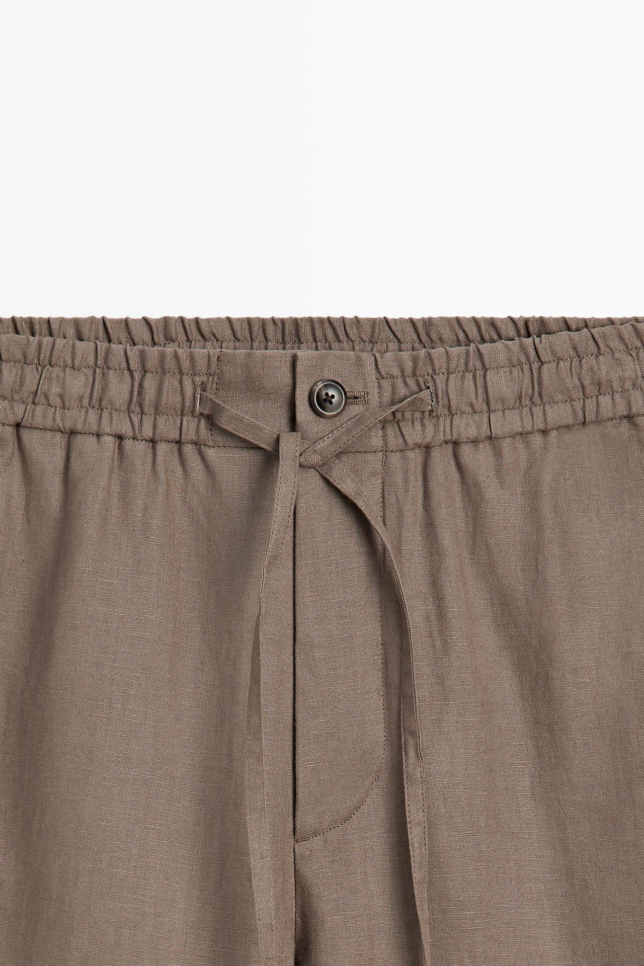 100% linen relaxed fit pants — MINK