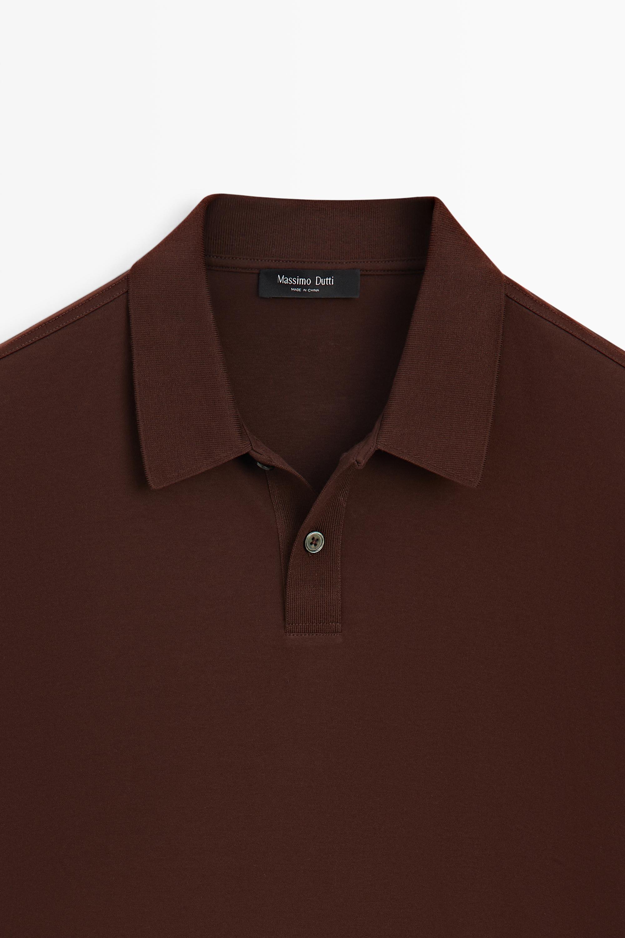 100% cotton short sleeve polo shirt — MOLE BROWN