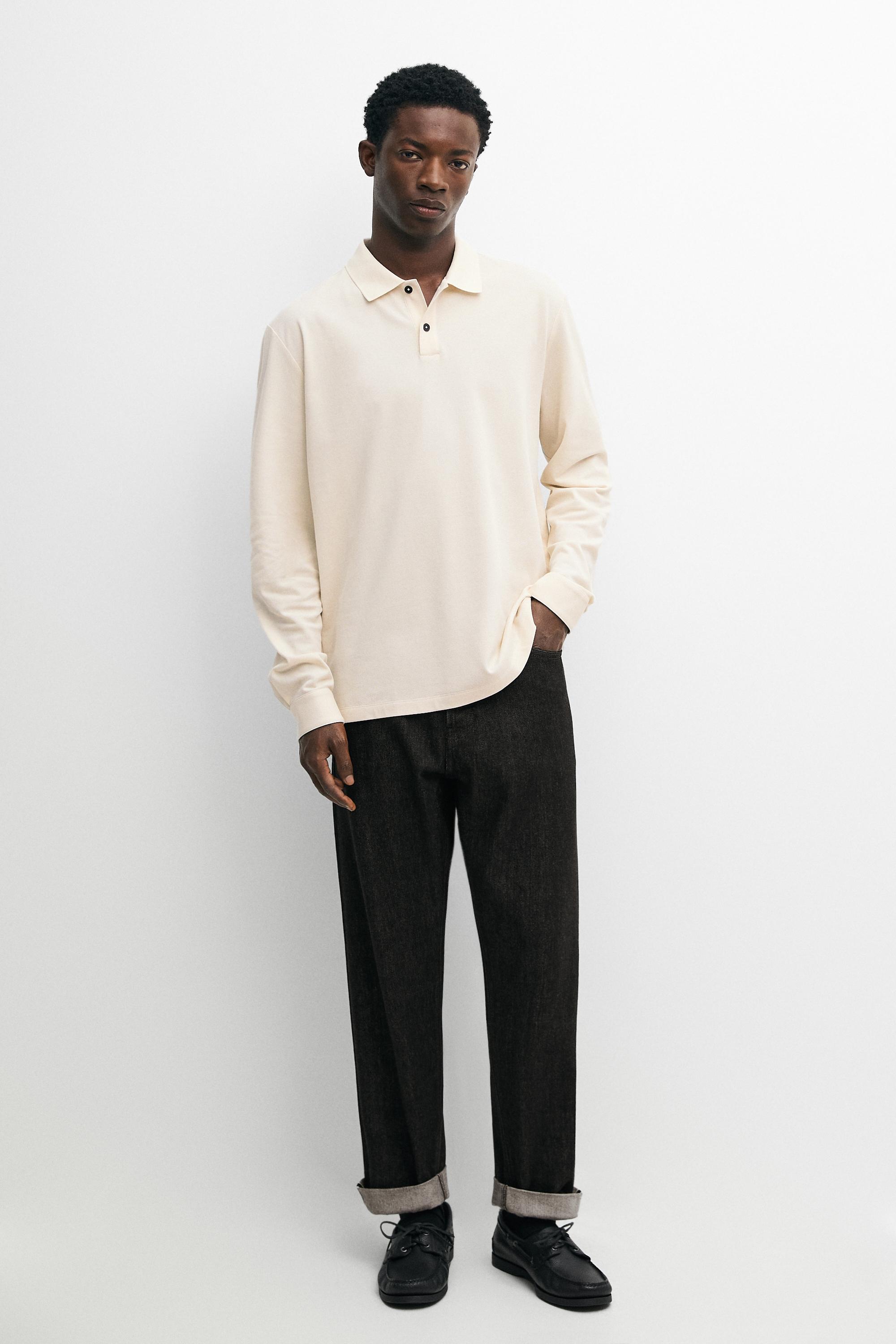 100% cotton micro-textured knit polo shirt