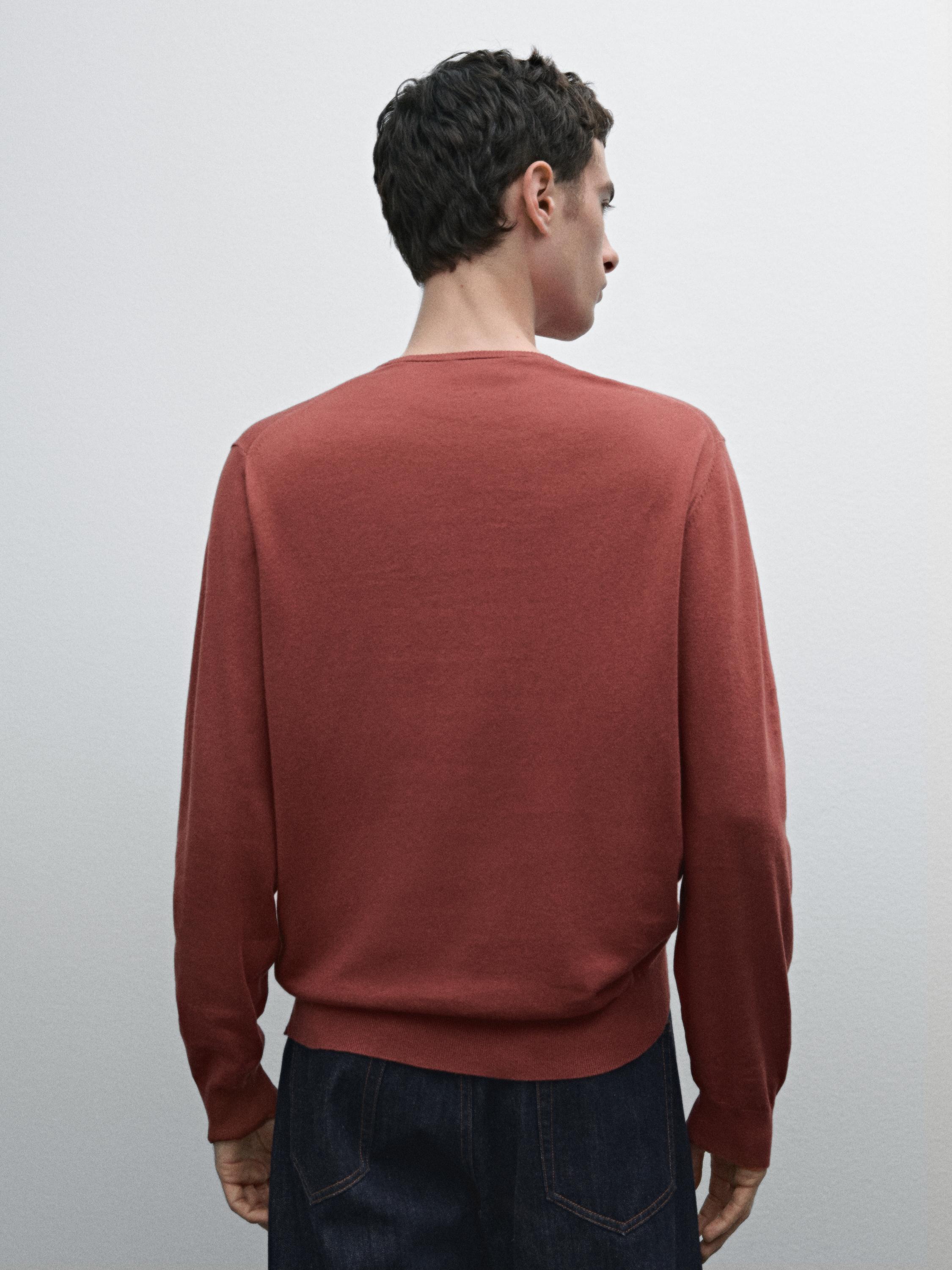 Cotton blend knit sweater