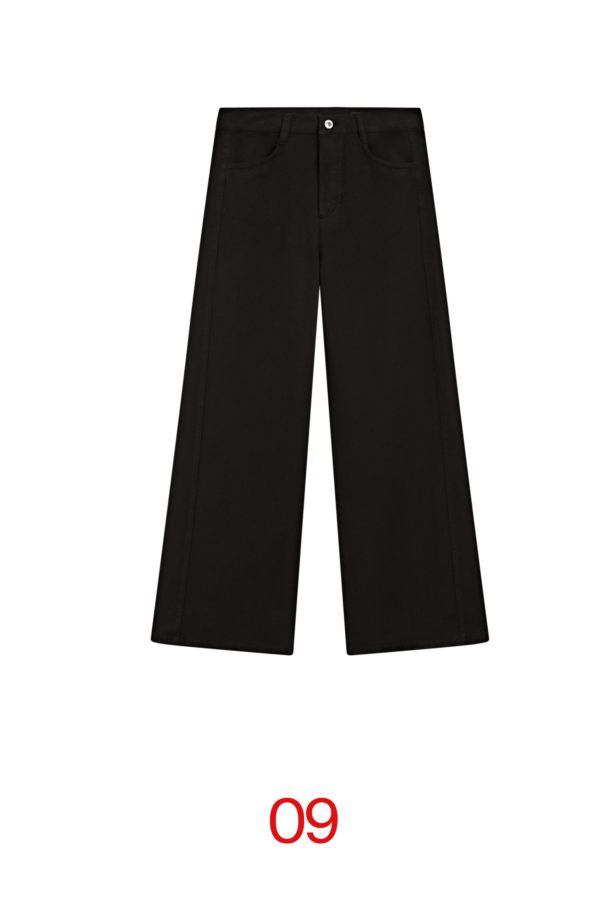 Flowy wide-leg jeans — BLACK