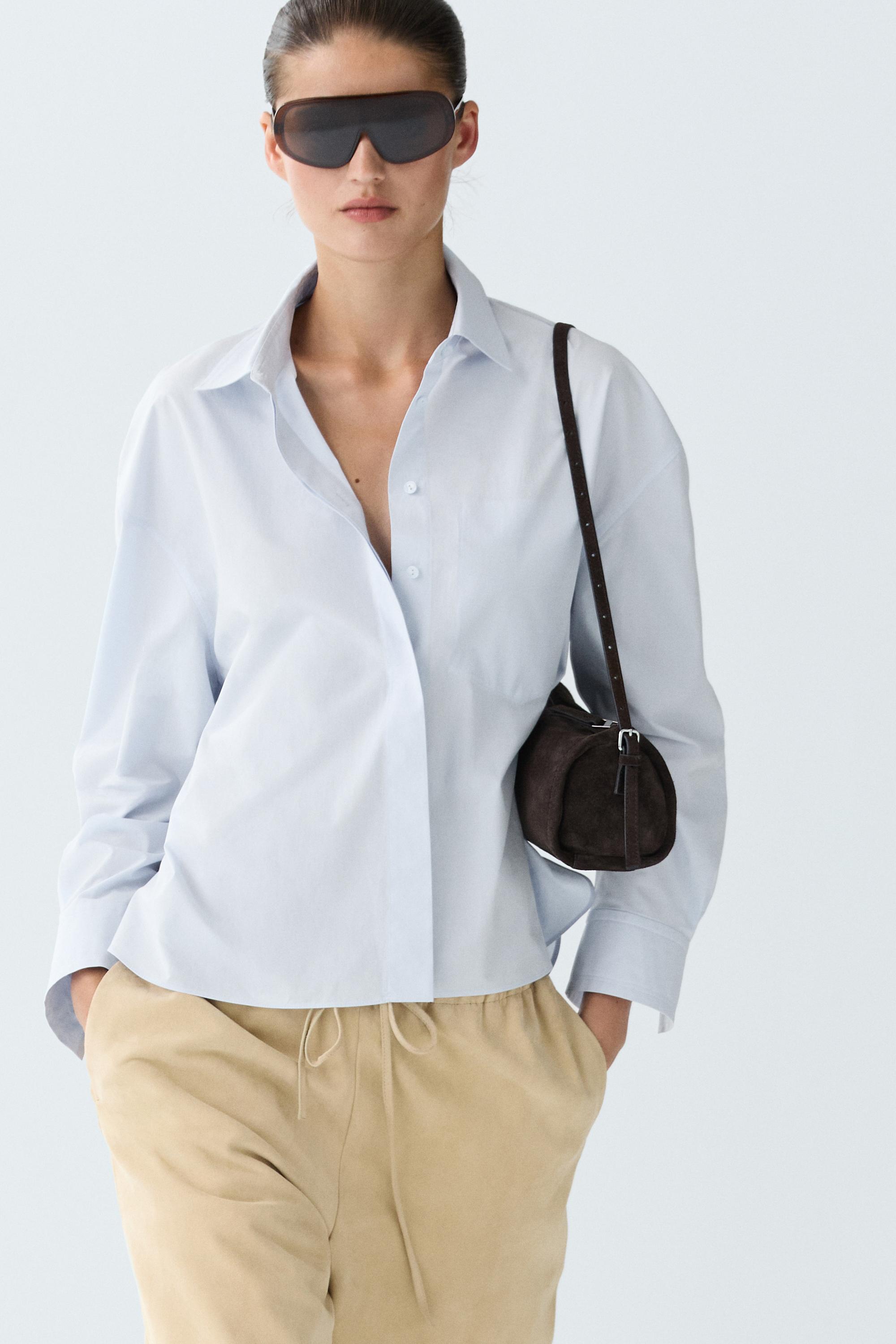 100% cotton shirt with pocket detail — SKY BLUE