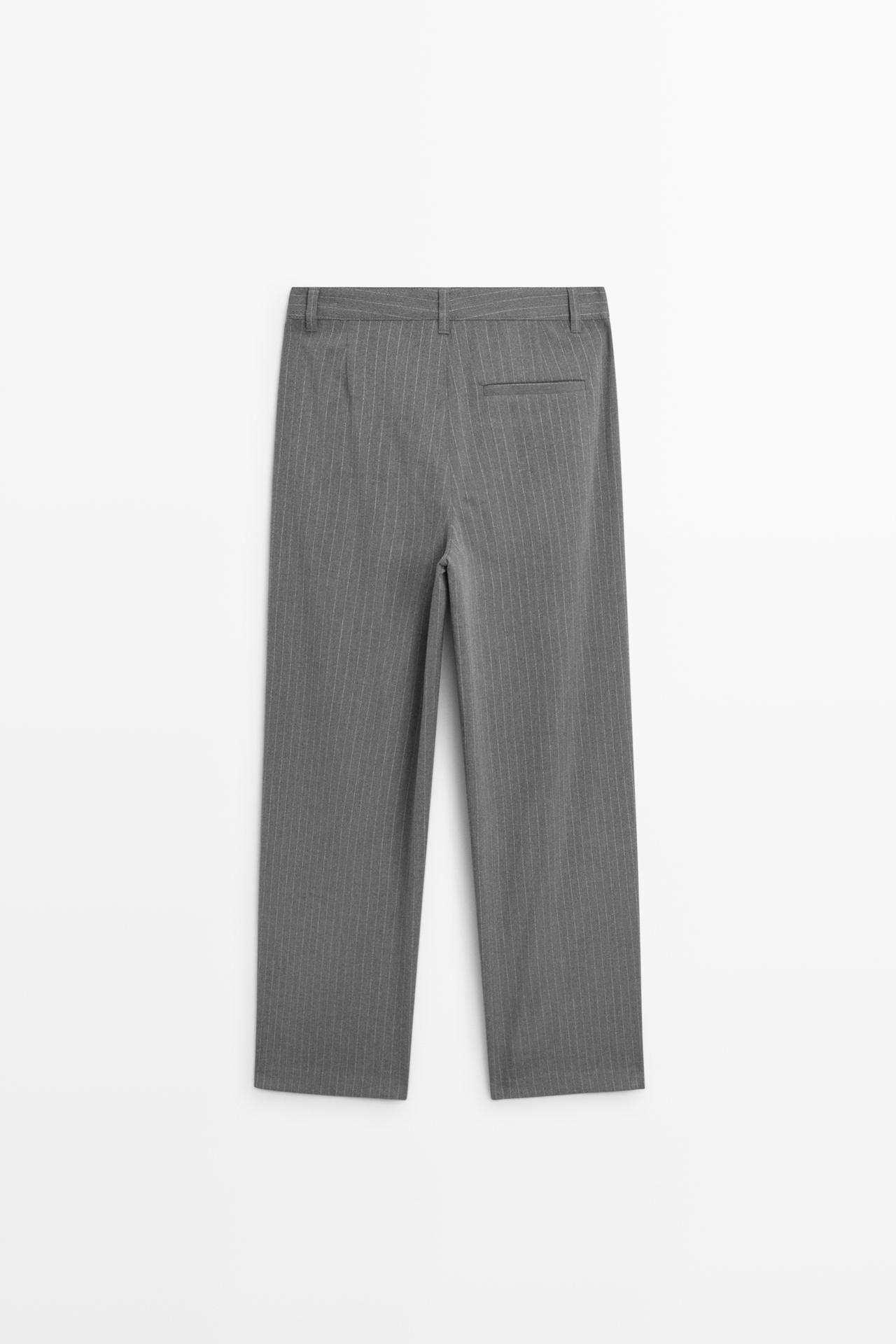 Pinstripe wide-leg pants — ANTHRACITE GREY
