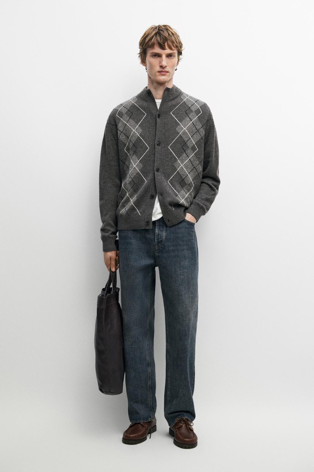 100% cashmere diamond knit cardigan
