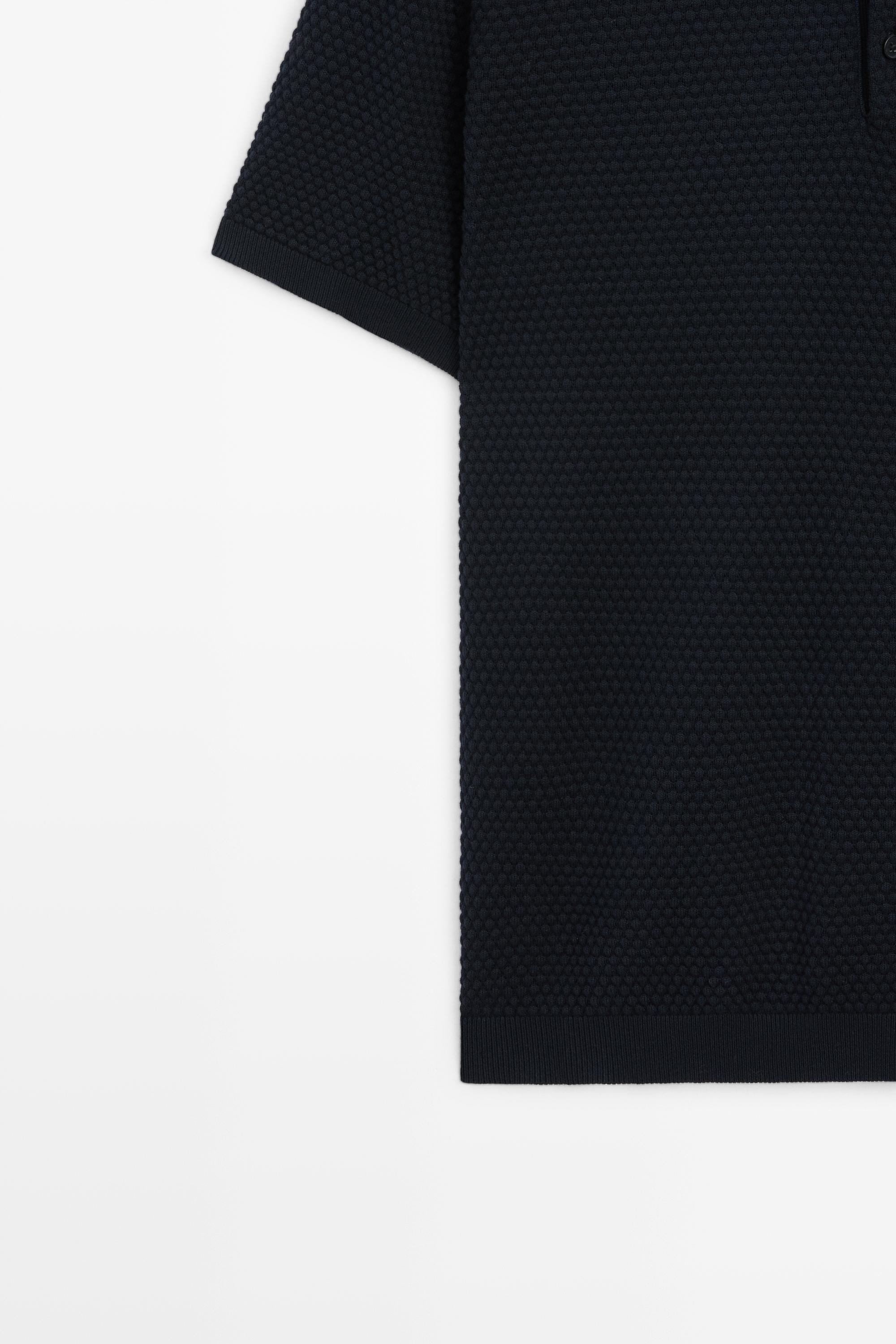 100% Cotton Short Sleeve Knit Polo — NAVY BLUE
