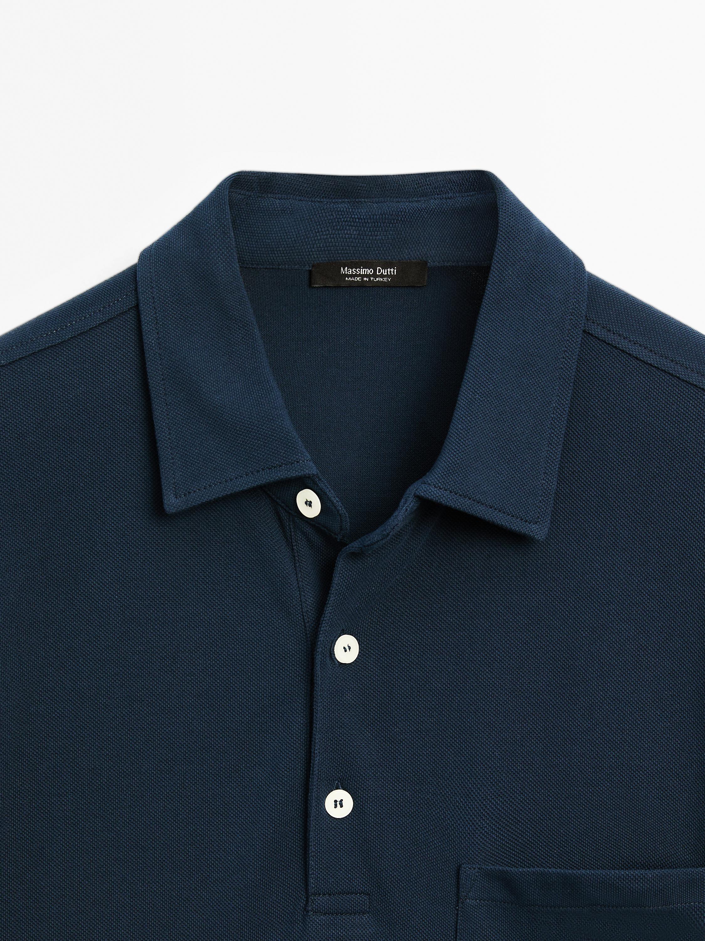 Short sleeve cotton piqué polo shirt