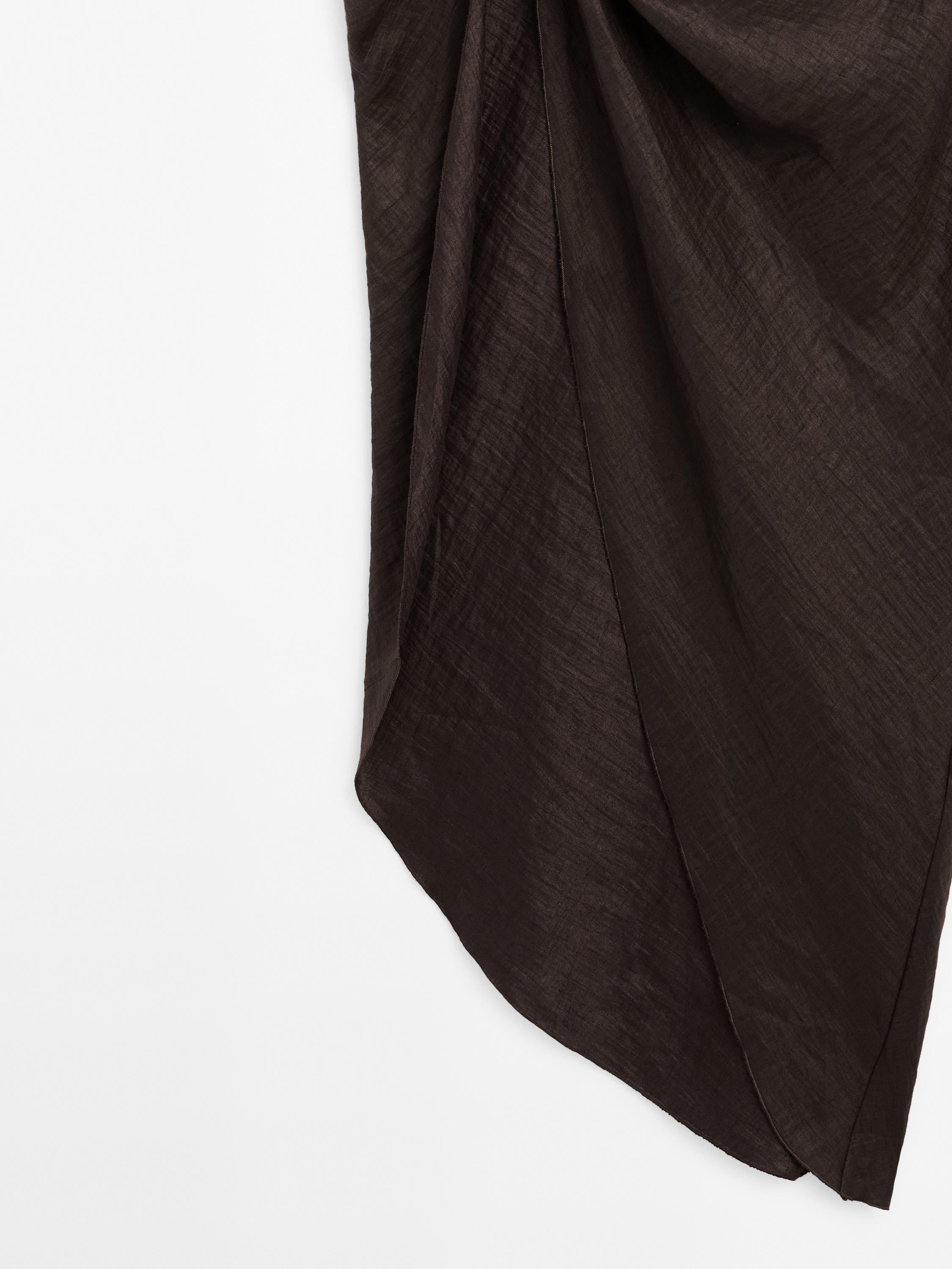 Draped neck top with gathered detail - STUDIO