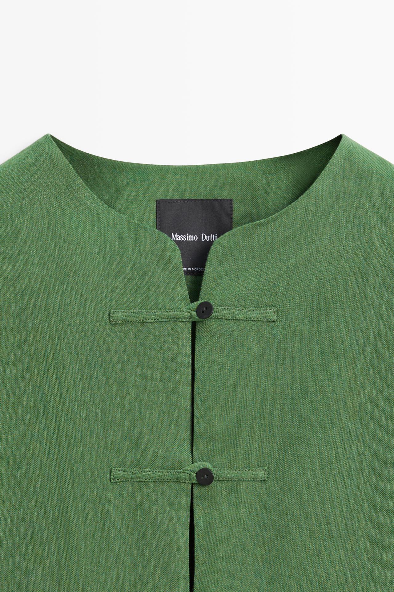 Flowy button-detail overshirt — BLUISH GREEN
