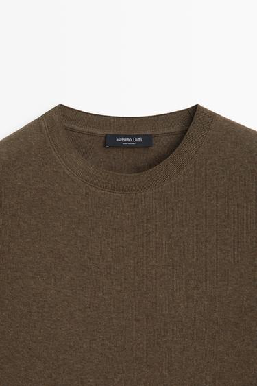 Cotton blend knit T-shirt — MEDIUM CAMEL 9