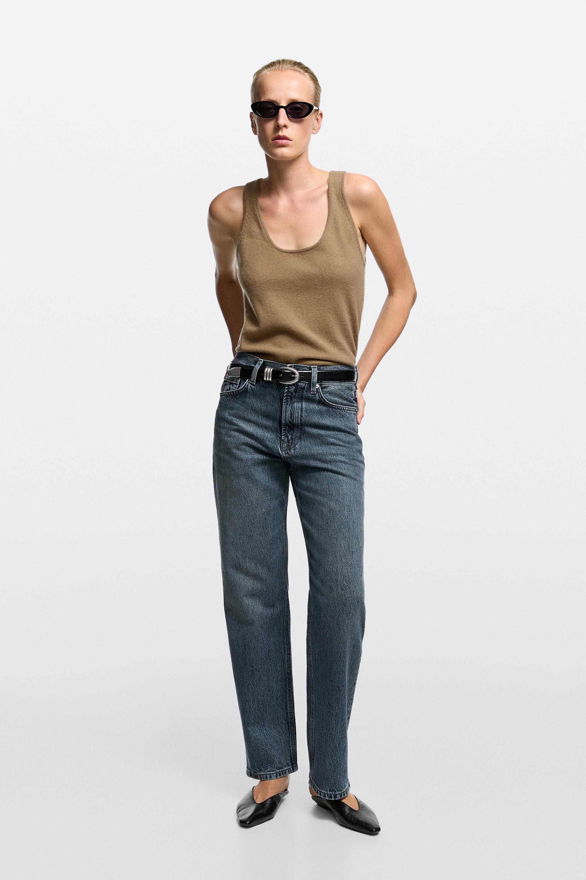 Straight-Fit-Jeans mit hohem Bund