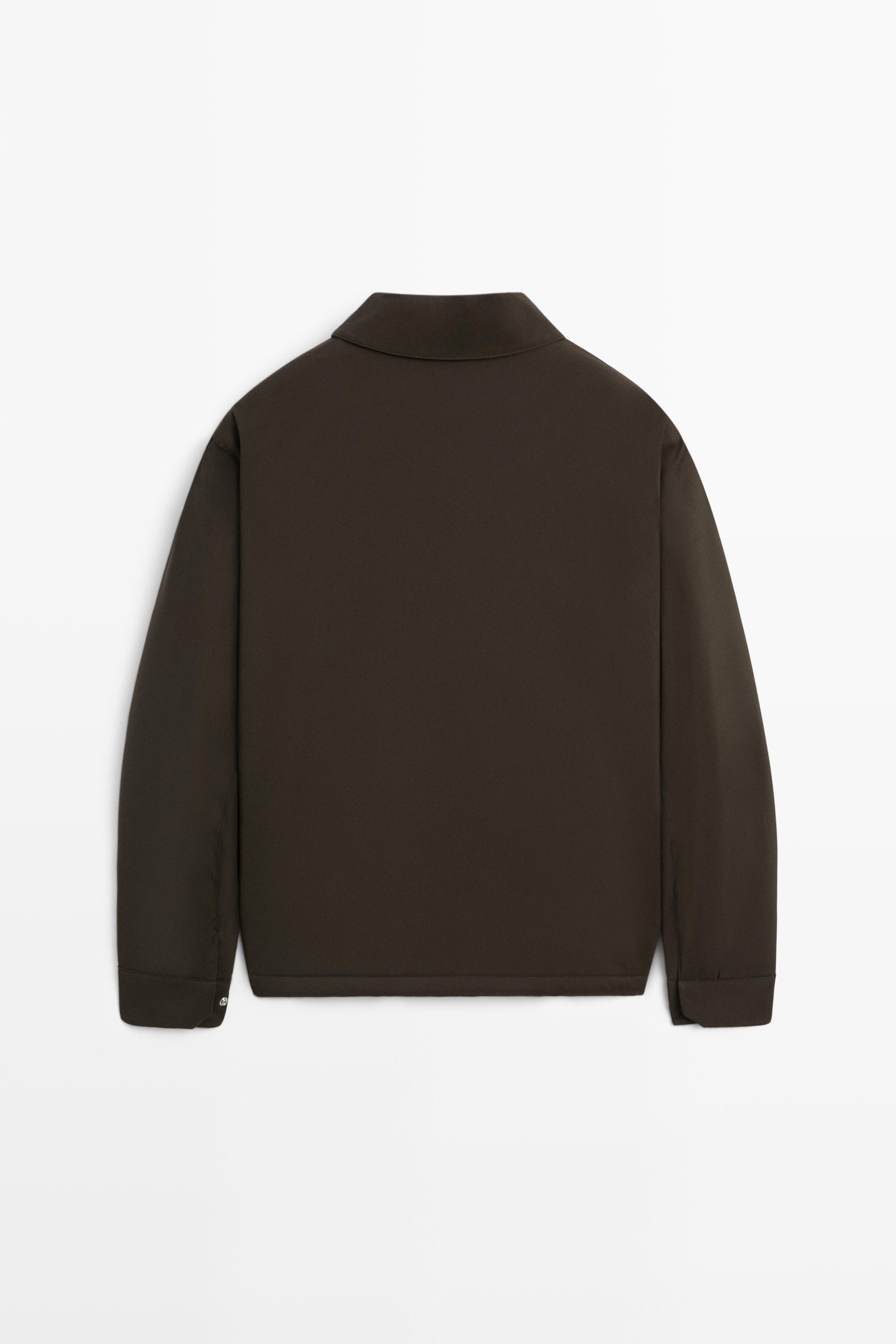 Lightweight jacket with collar detail — Chocolate