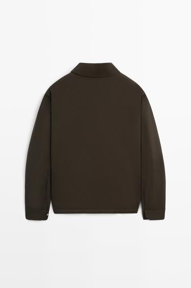 Lightweight jacket with collar detail — Chocolate 6