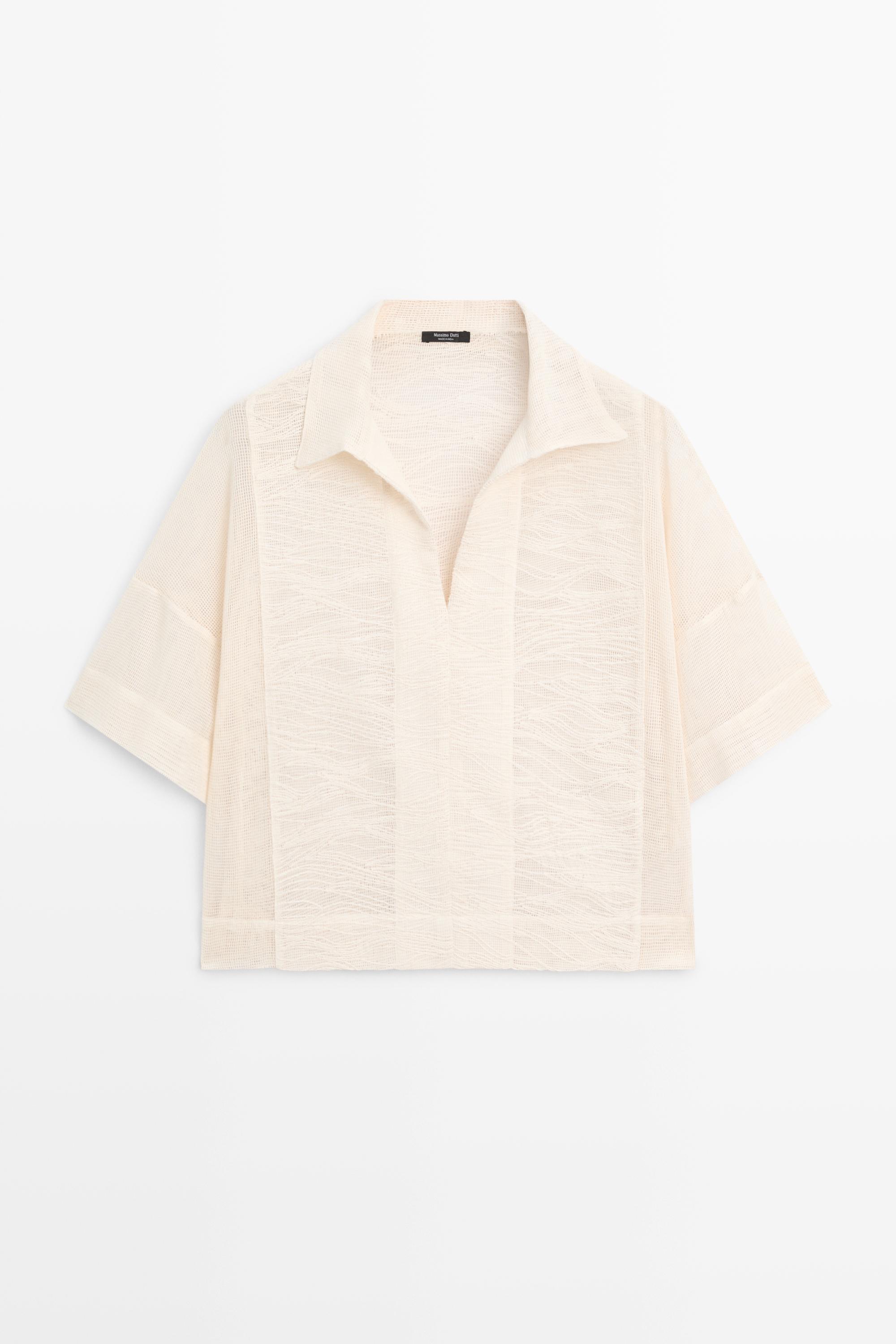 Chemisier polo 100 % coton brodé